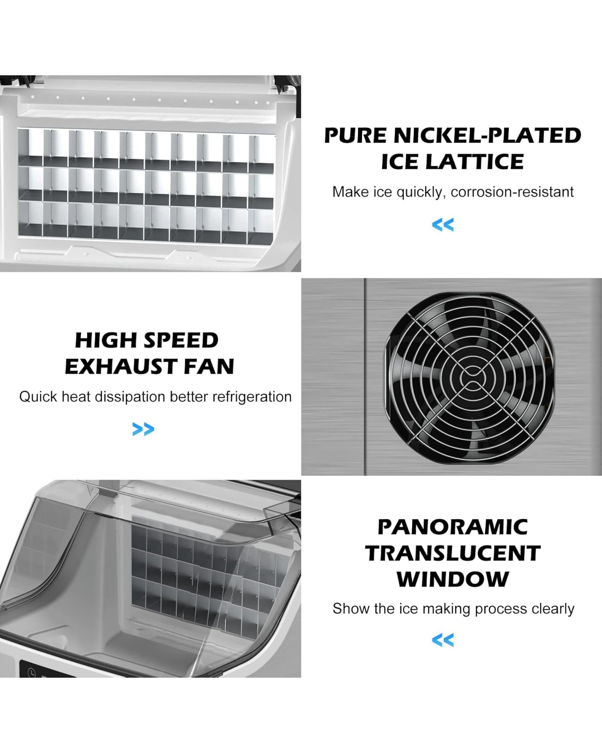 6 Advwin 20kg Ice Maker Machine Clear Cube Making Countertop Home Commercial Ice Cube Maker Machine Stainless Steel, 6 of 8