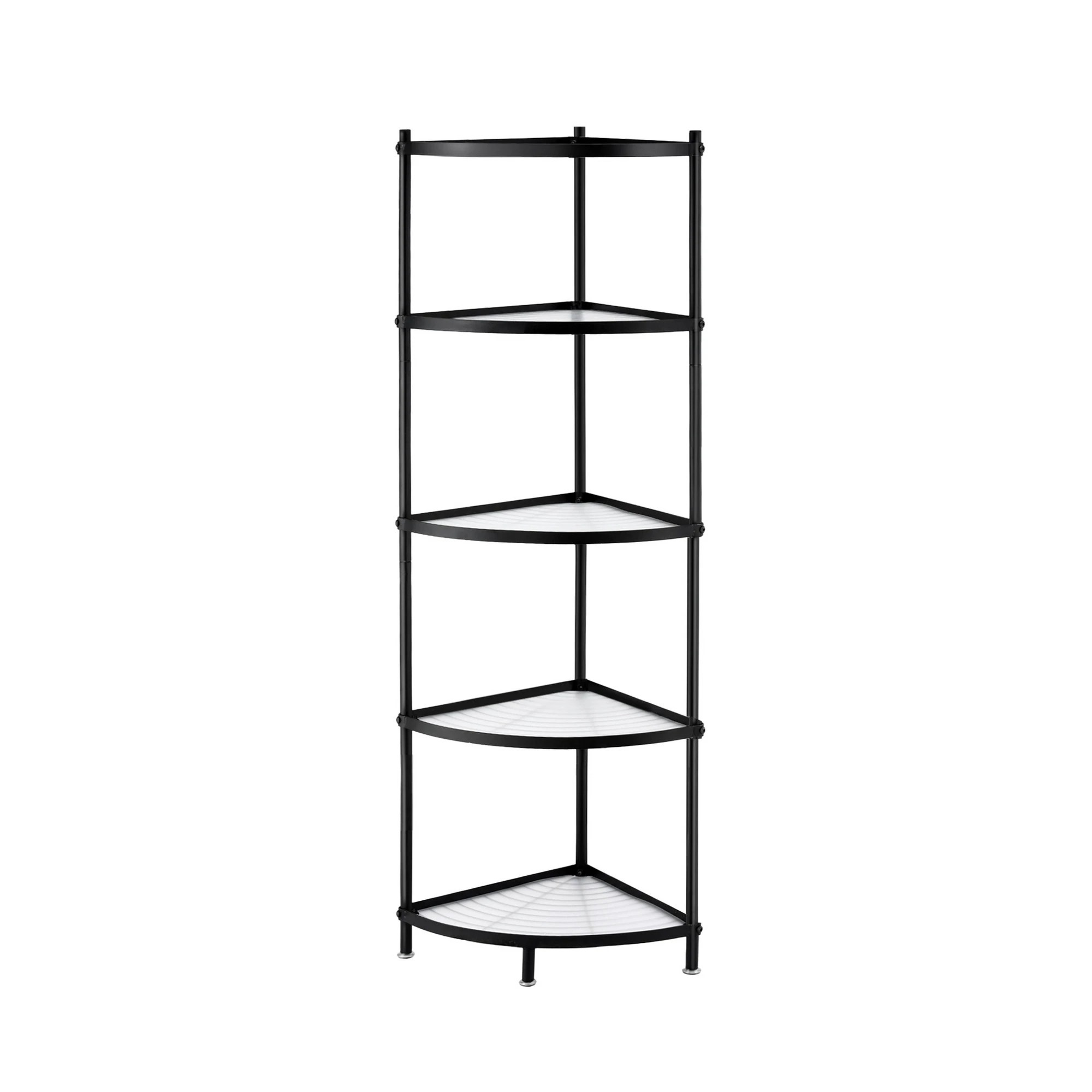1 Artiss 5-Tier Kitchen Corner Shelf Rack Stand Microwave Metal Storage Shelves - Black, 1 of 3