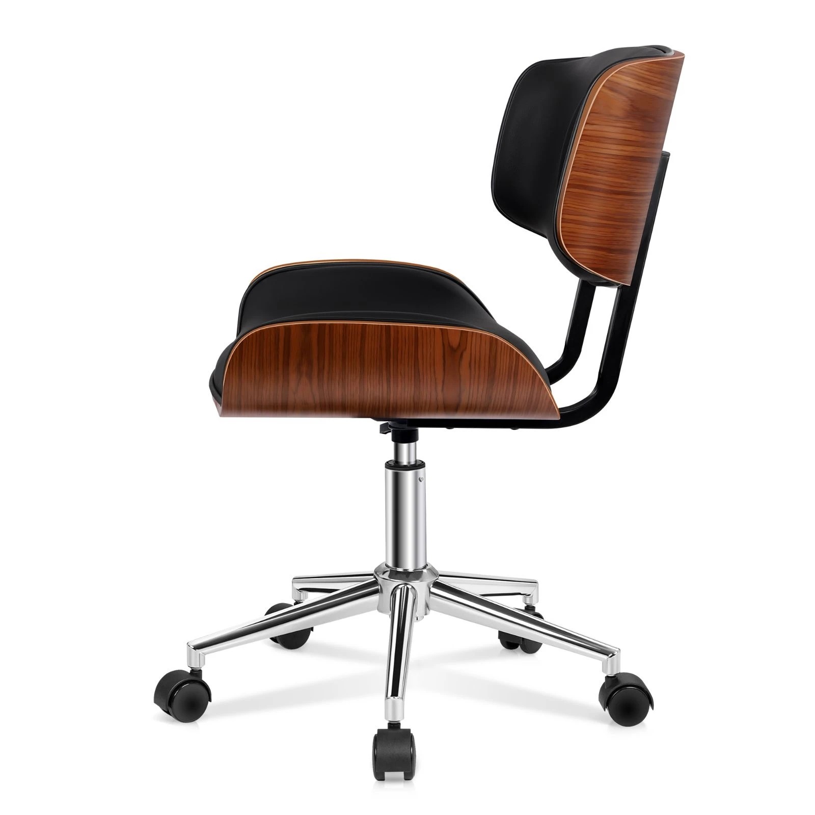 7 Alfordson Wooden Office Chair Computer Chairs Executive Seat Leather - Black, 7 of 10