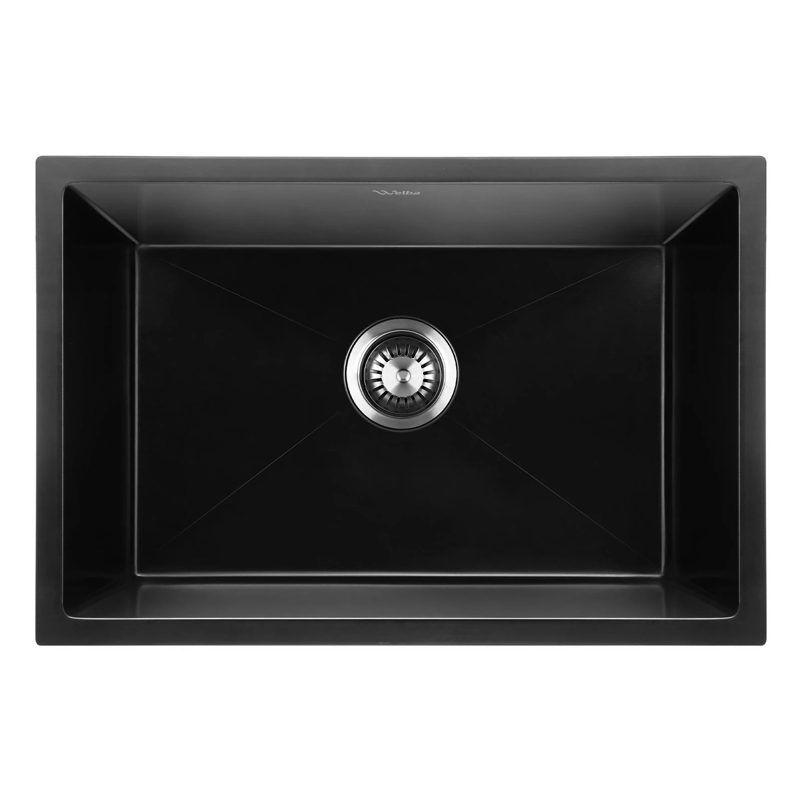 1 Welba Kitchen Sink 70x45cm Granite Stone Sink Laundry Basin Single Bowl - Black, 1 of 8
