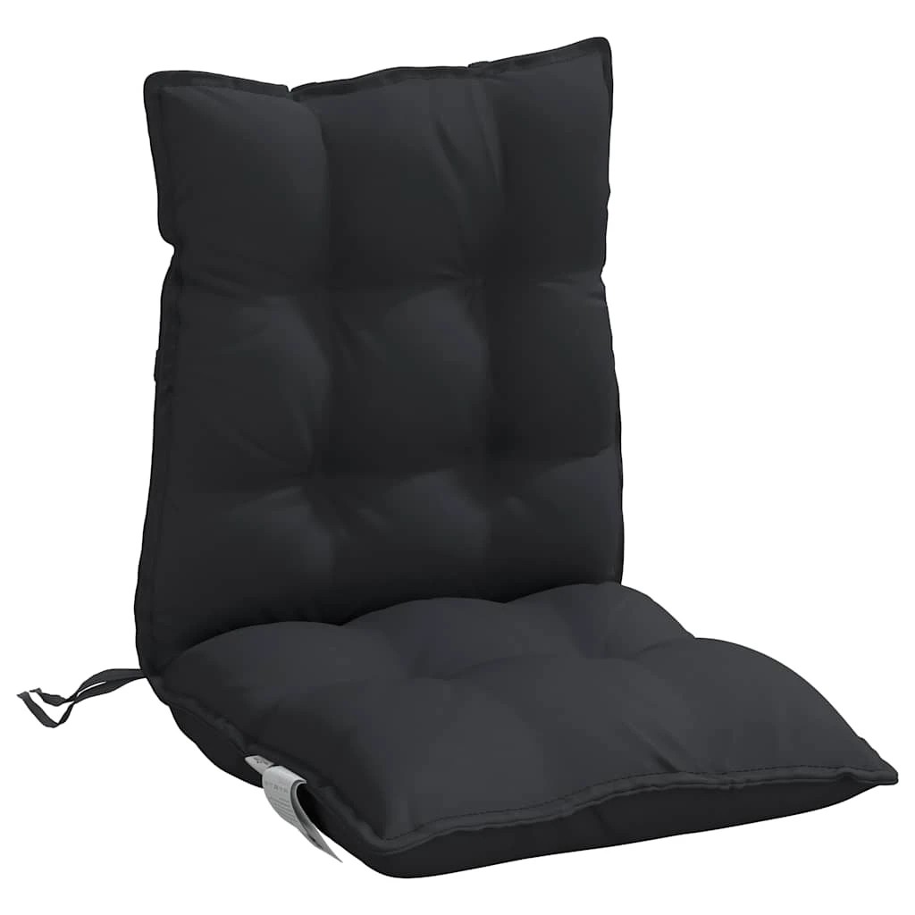 3 vidaXL Lowback Chair Cushions 6 Pcs Oxford Fabric - Black, 3 of 7