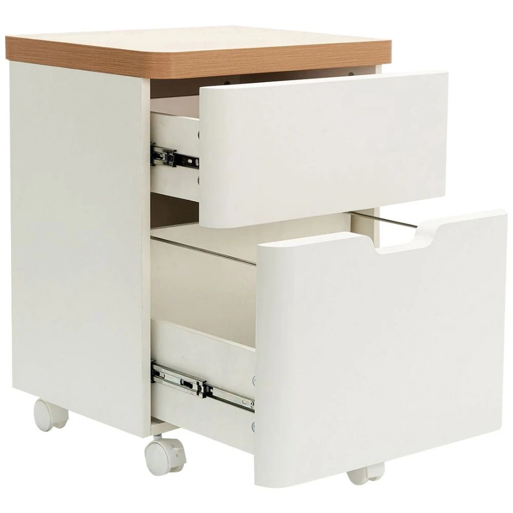 6 Marstrand 2-Drawer Pedestal Oak and White  Cabinets Pedestals, 6 of 10
