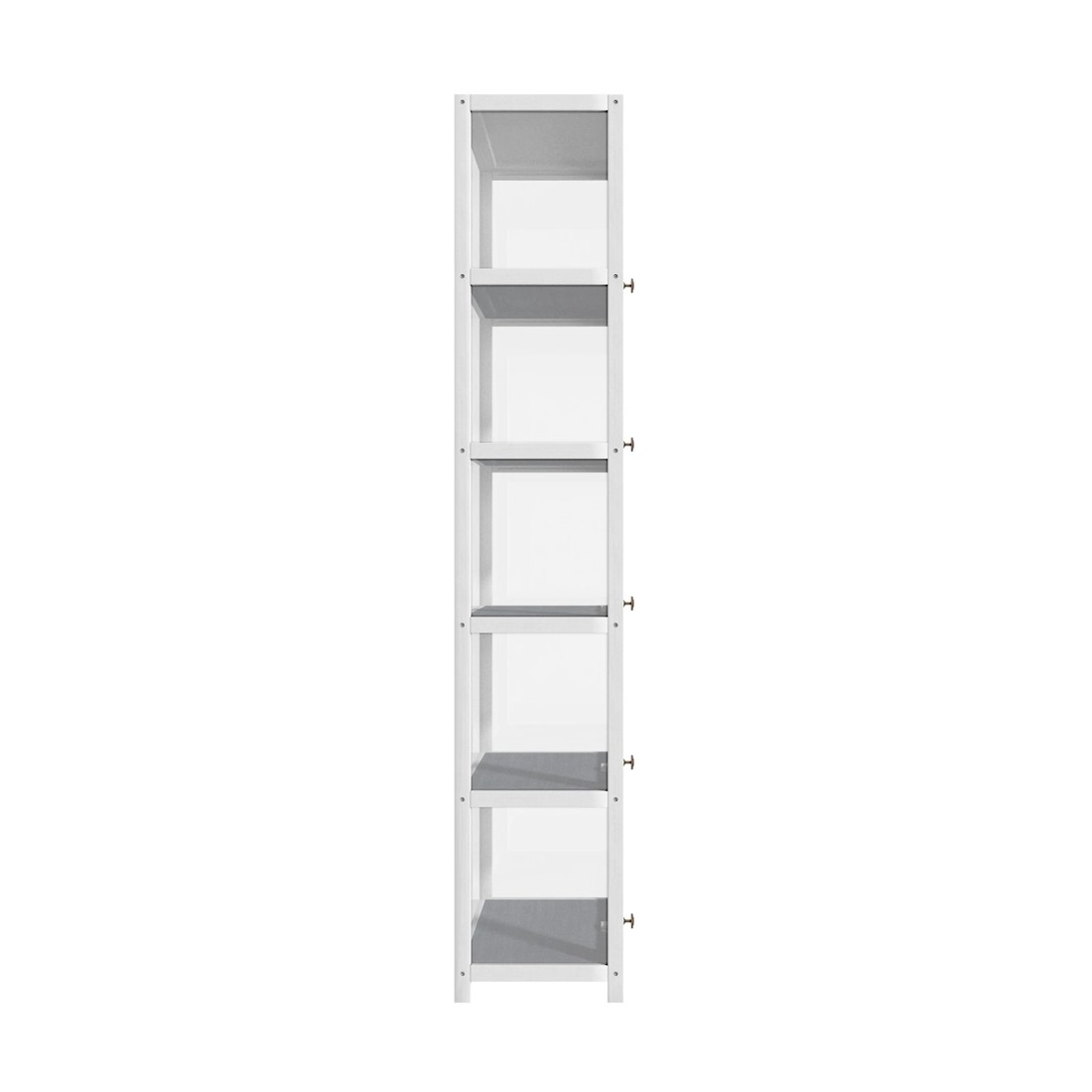 6 Oikiture Display Cabinet Slim Storage 5-tier Shelves Clear Bookcase Rack
 - White, 6 of 9