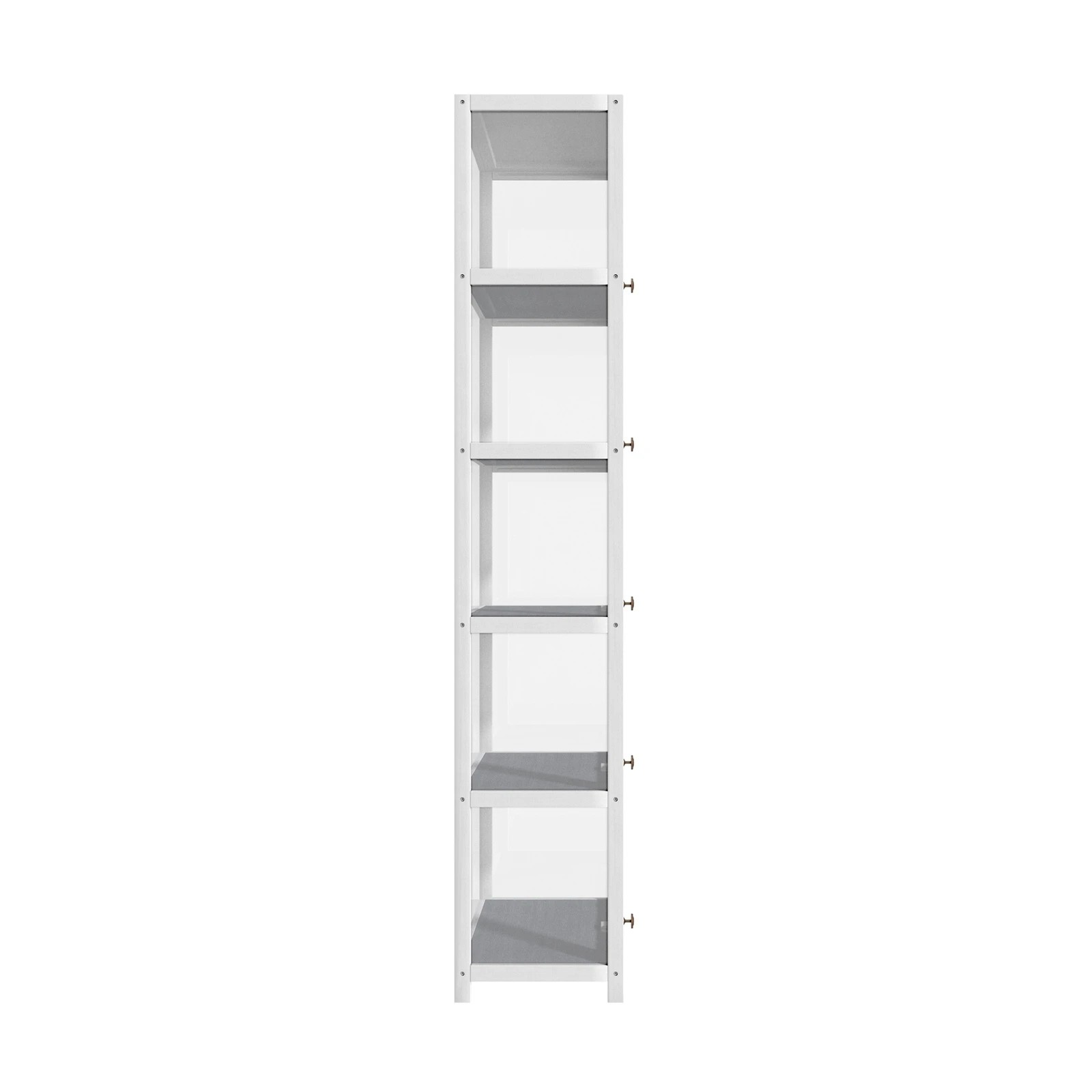 6 Oikiture Display Cabinet Slim Storage 5-tier Shelves Clear Bookcase Rack
 - White, 6 of 9
