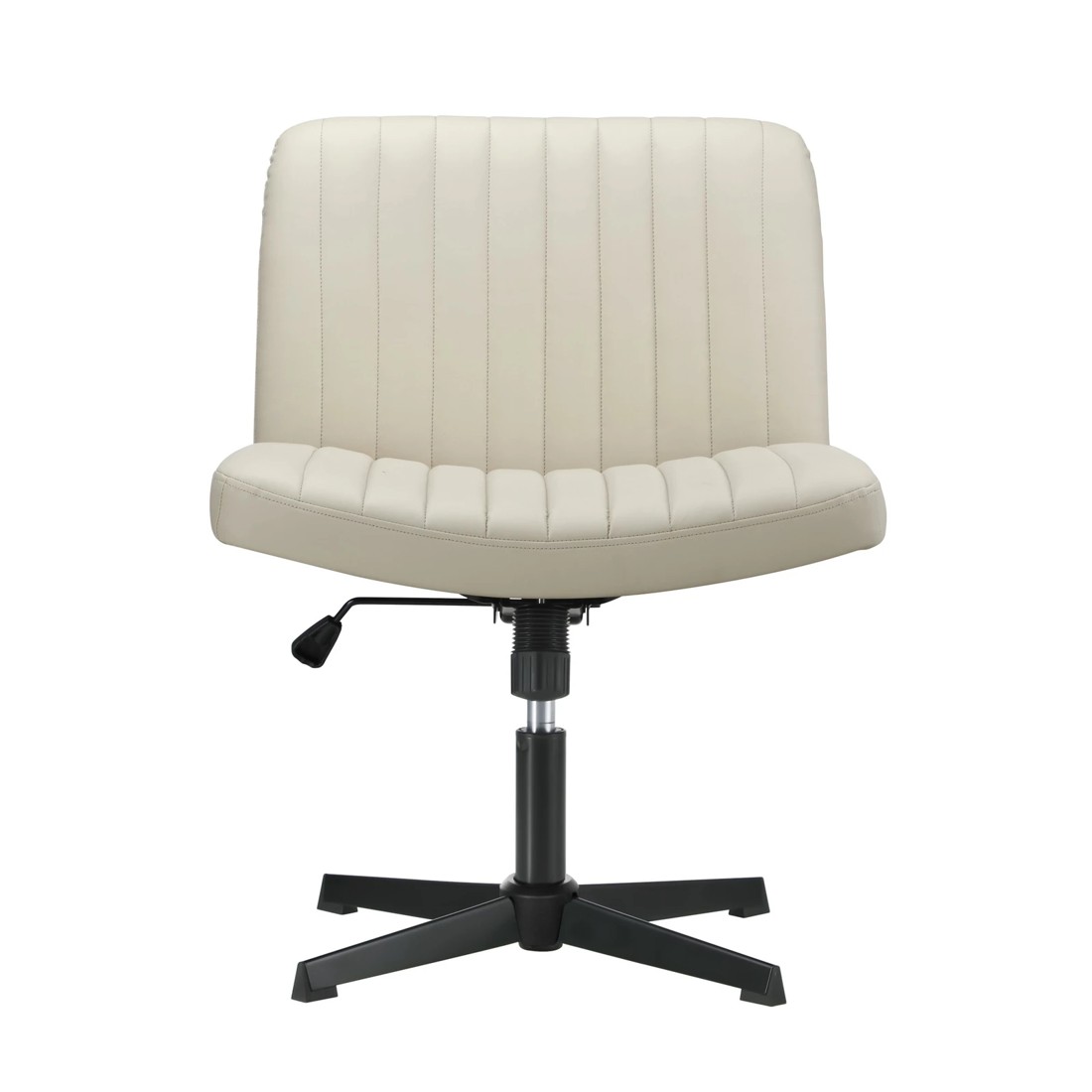 4 Oikiture Mid Back Armless Office Desk Chair Wide Seat Faux Leather
 - Beige, 4 of 10
