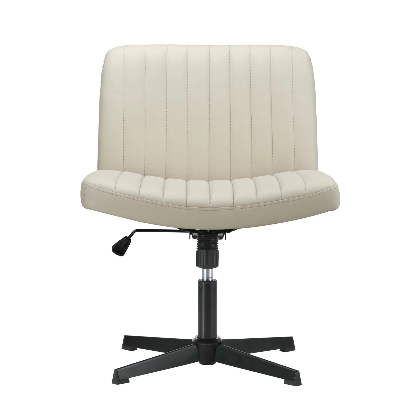 4 Oikiture Mid Back Armless Office Desk Chair Wide Seat Faux Leather
 - Beige, 4 of 10