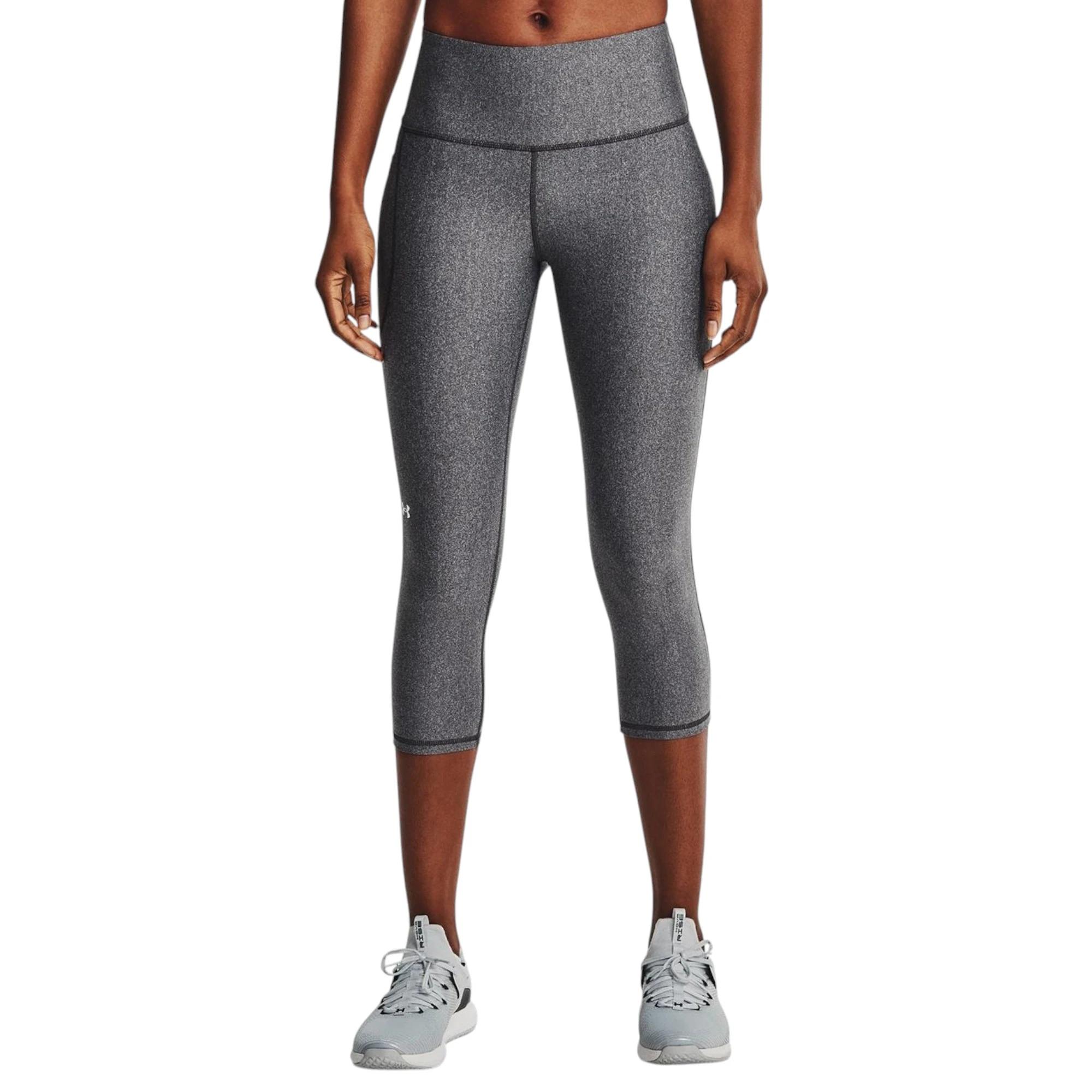 2 Under Armour Womens Hi Tech Capris Charcoal Leggings CHARCOAL, 2 of 6