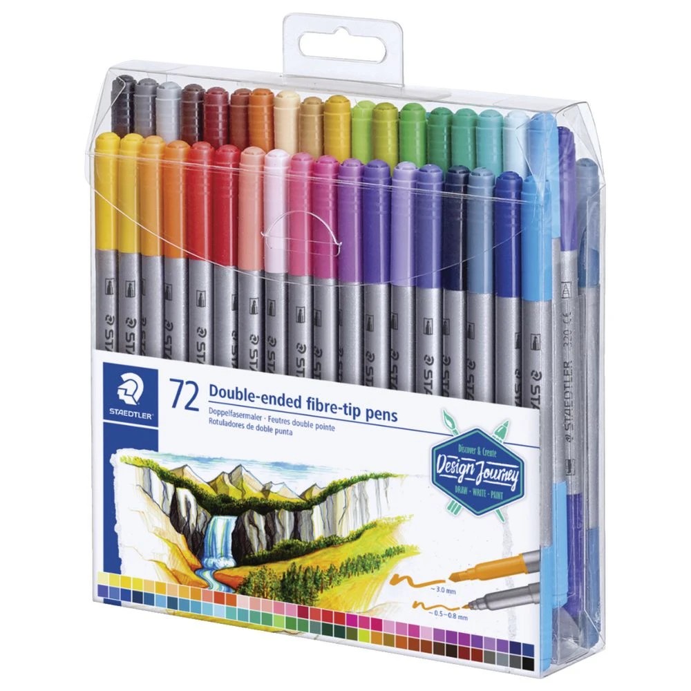 2 Staedtler 3200 Double-Ended Fibre-Tip Pens 72 Pack, 2 of 5