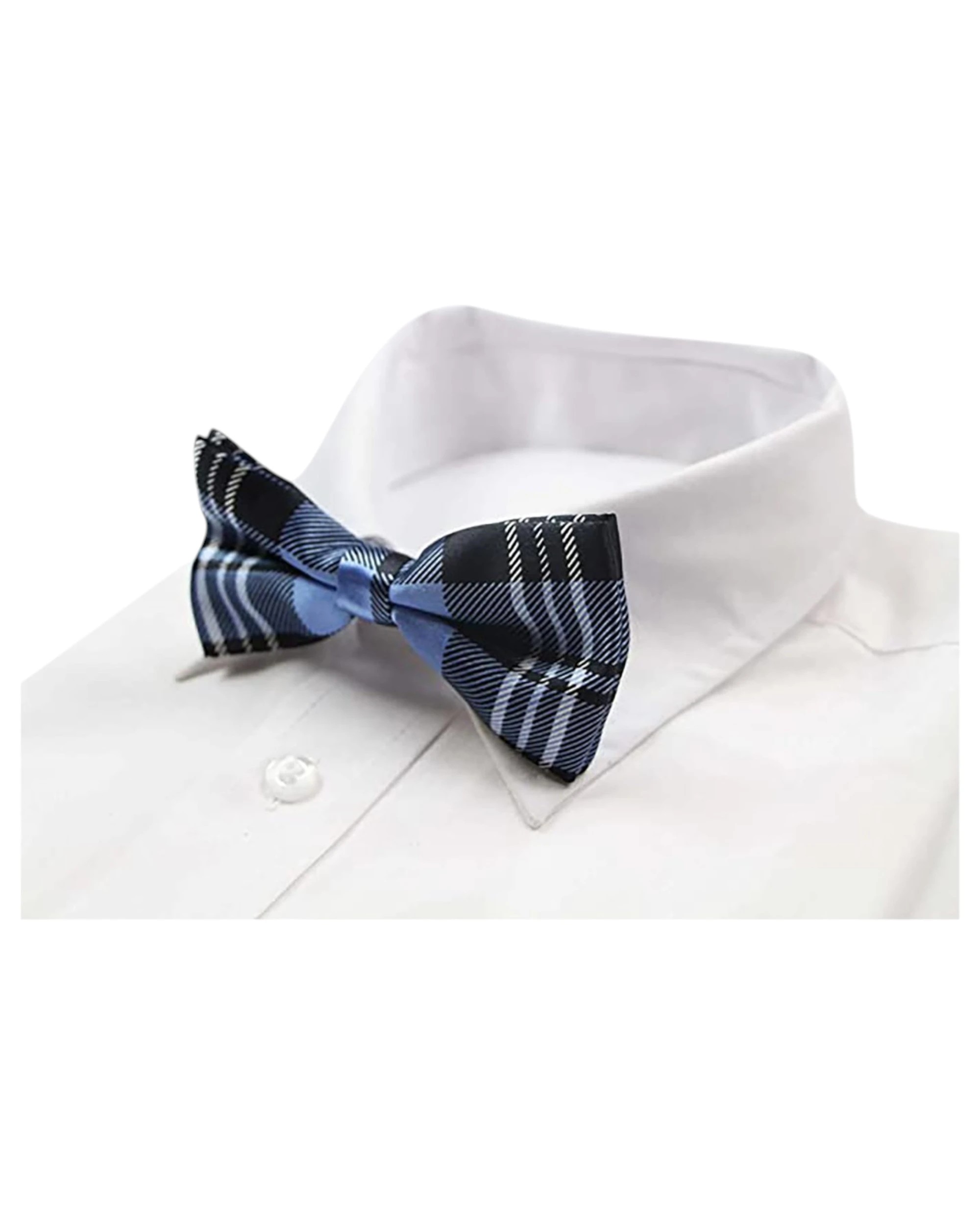 1 Zasel Mens Blue Tarten Plaid Patterned Bow Tie - Multi, 1 of 5