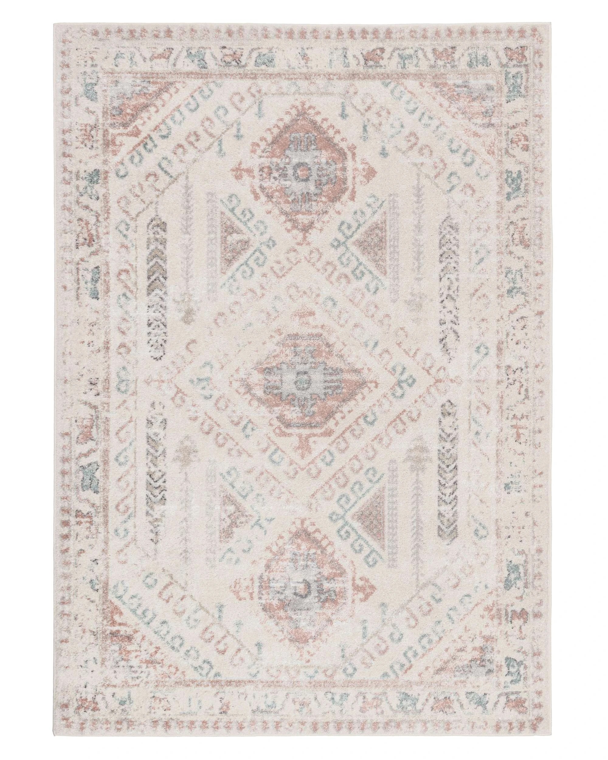 1 Loopsie Ballina Traditional Medallion Rug-230cm x 160cm - White, 1 of 8