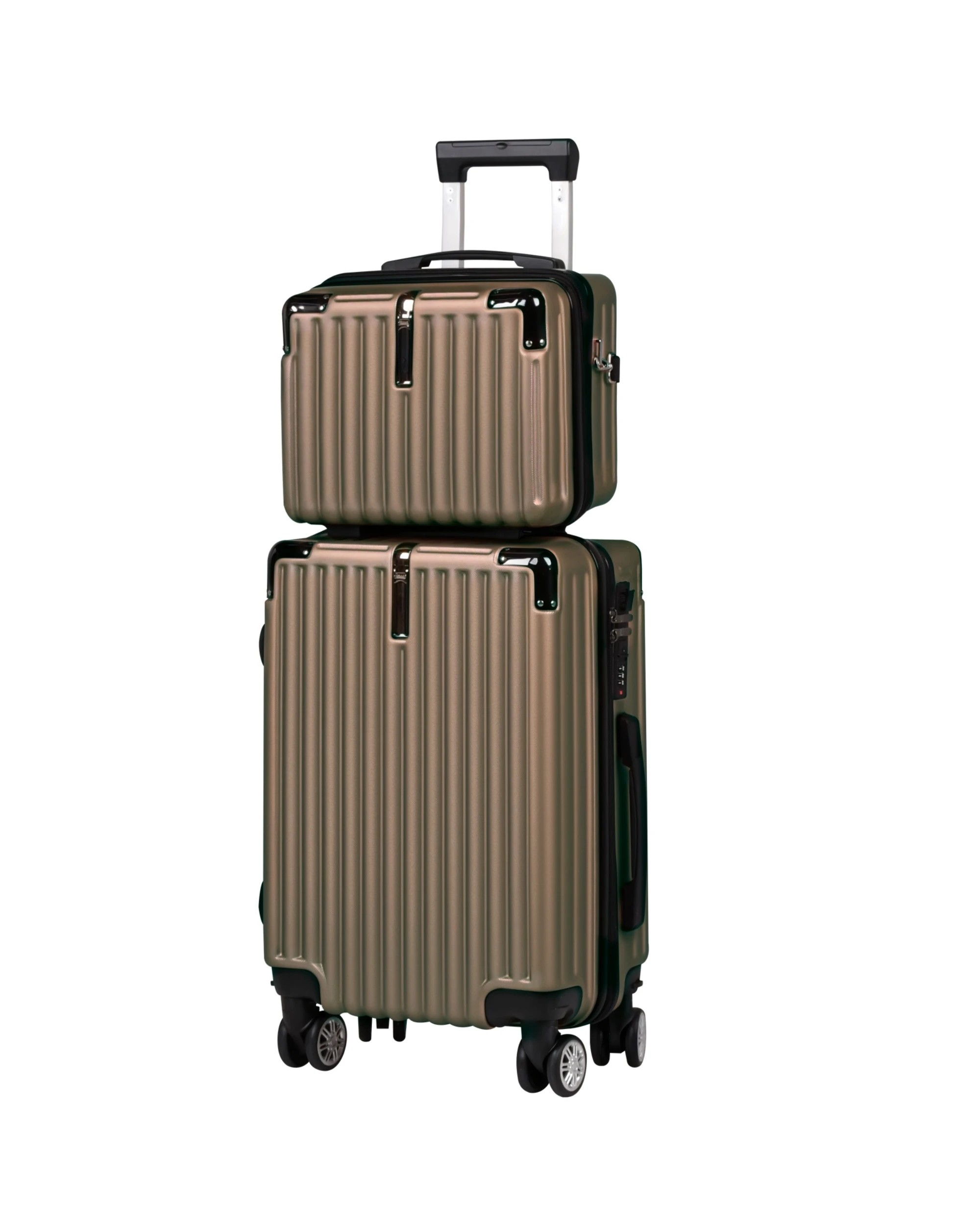 1 Advwin 2 Pcs Luggage Set with Cup Holder - Brown, 1 of 10