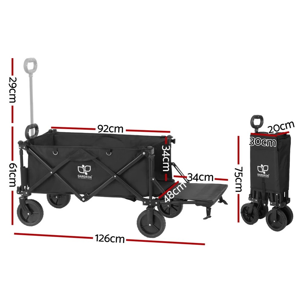 2 Gardeon Garden Cart with Opening Rear - Black, 2 of 5