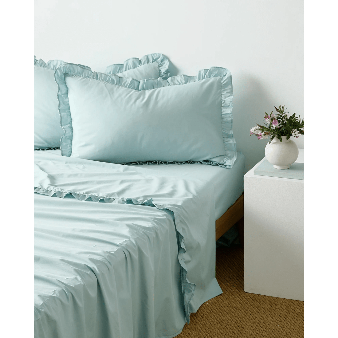 1 Target Ruffle Australian Cotton 2 Pack Standard Pillowcases - Green, 1 of 1