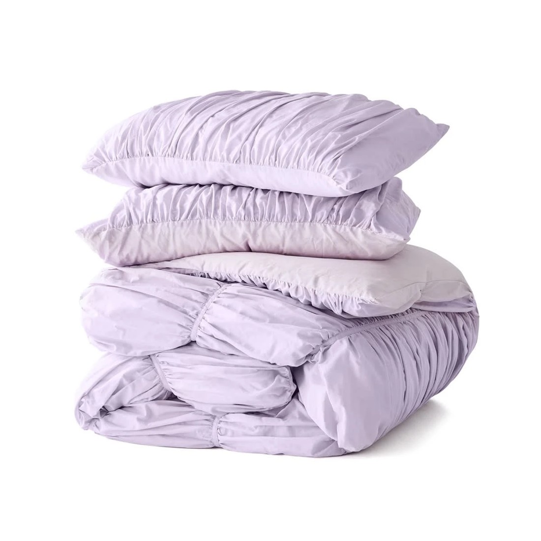 5 Arlo Cotton Quilt Cover Set - Single Bed, Lilac, 5 of 6