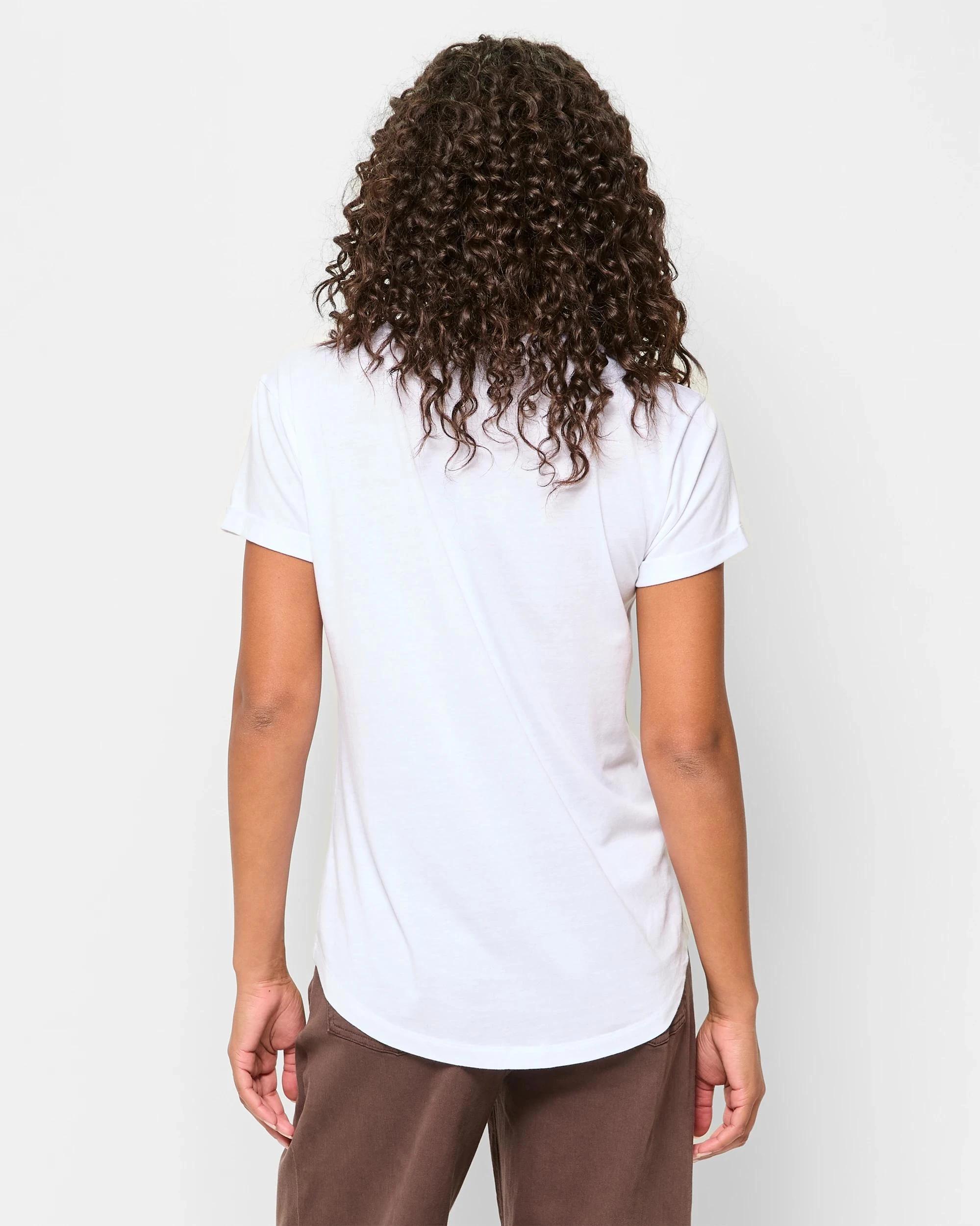 4 Target Cotton/Modal Relaxed Crew T-Shirt WHITE, 4 of 5