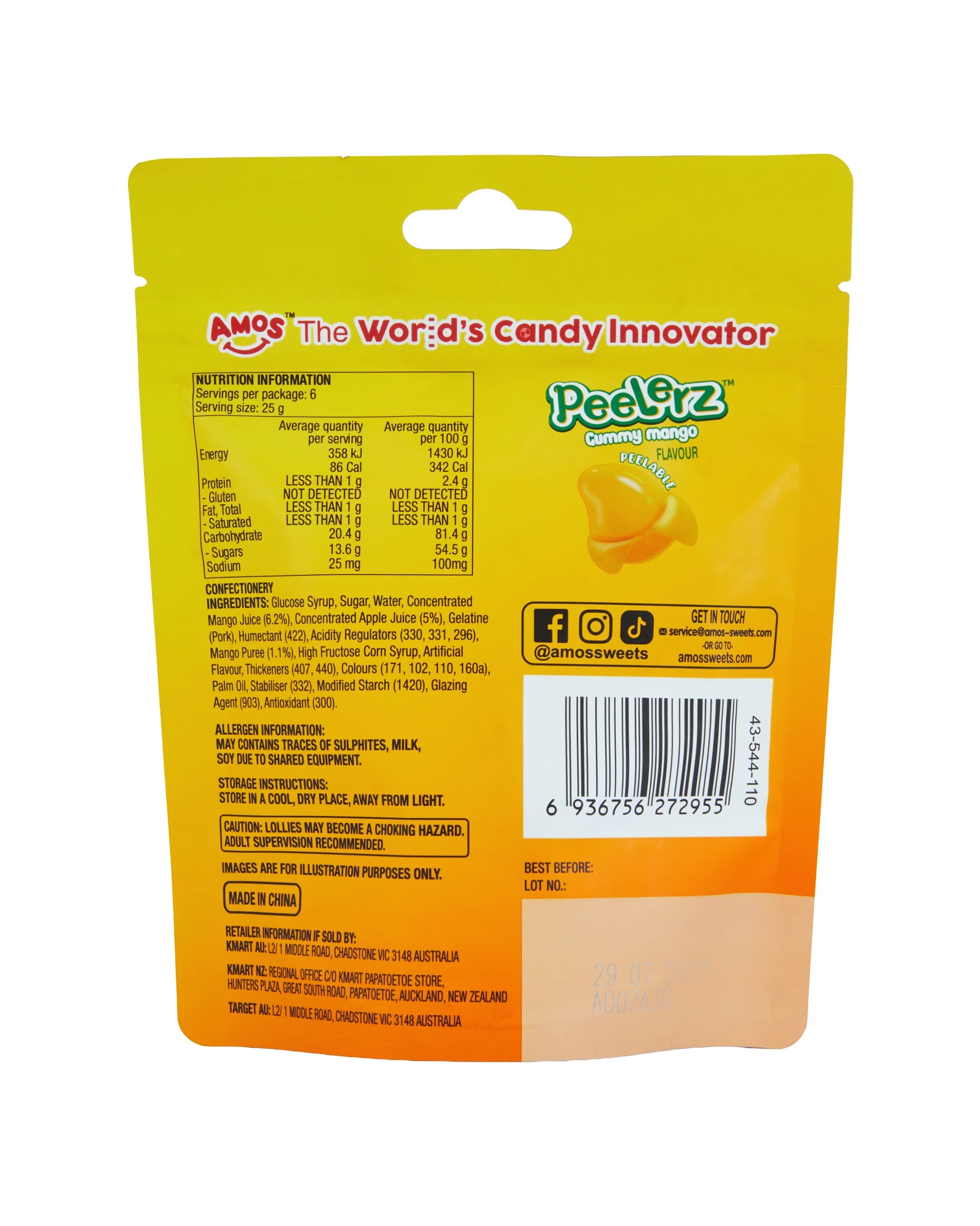 3 Amos Peelerz Mango Gummy Candy 150g, 3 of 3