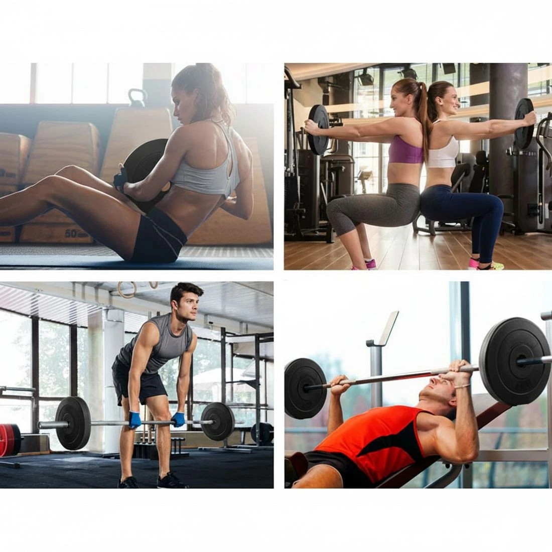 6 Everfit Weight Plates Standard 2X 10kg Barbell - Black, 6 of 6