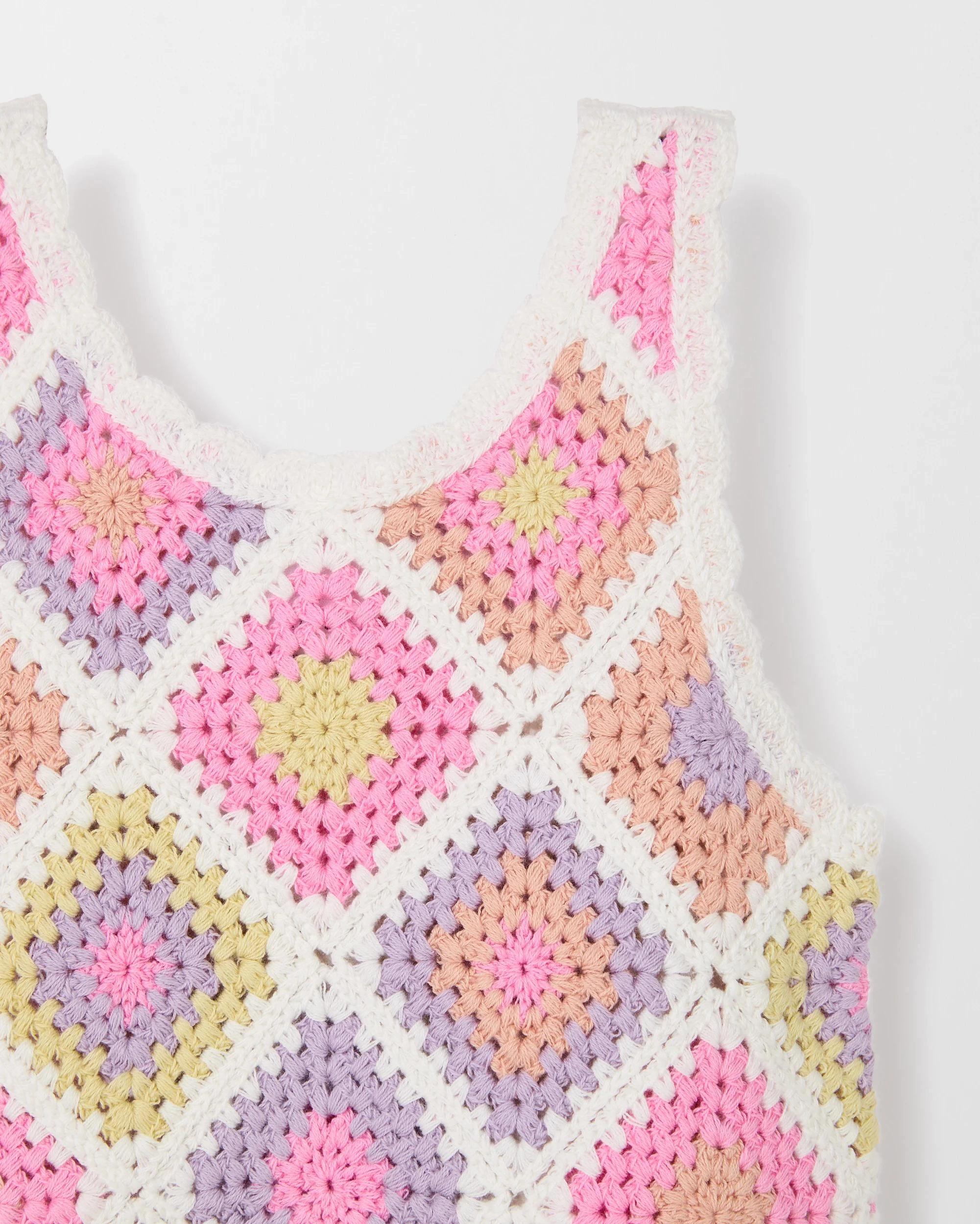 6 Target Australian Cotton Fashion Crochet Knit Dress MULTI, 6 of 6