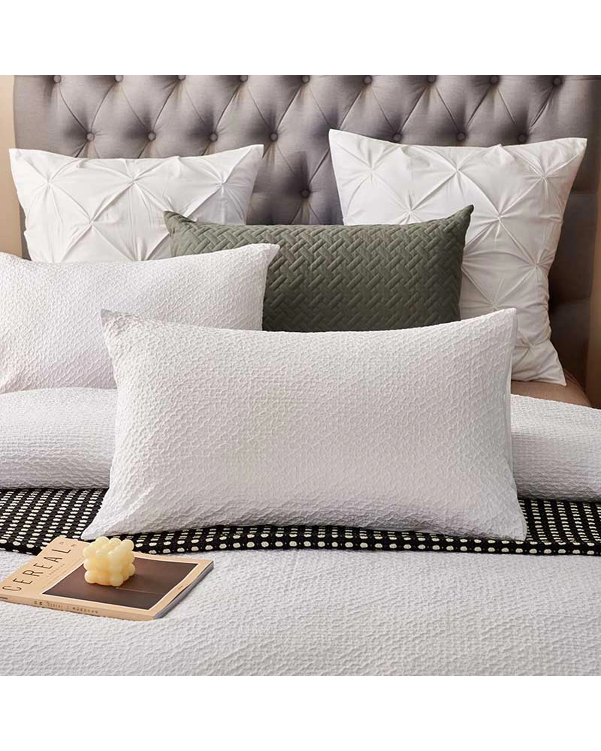 3 Cotton More 100% Cotton Seersucker Pattern Quilt Doona Cover King - White, 3 of 7