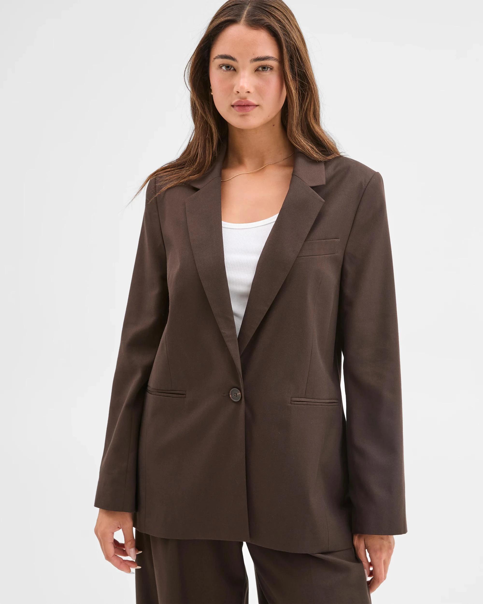 5 Lily Loves Oversized Blazer CHOCOLATE BROWN, 5 of 9