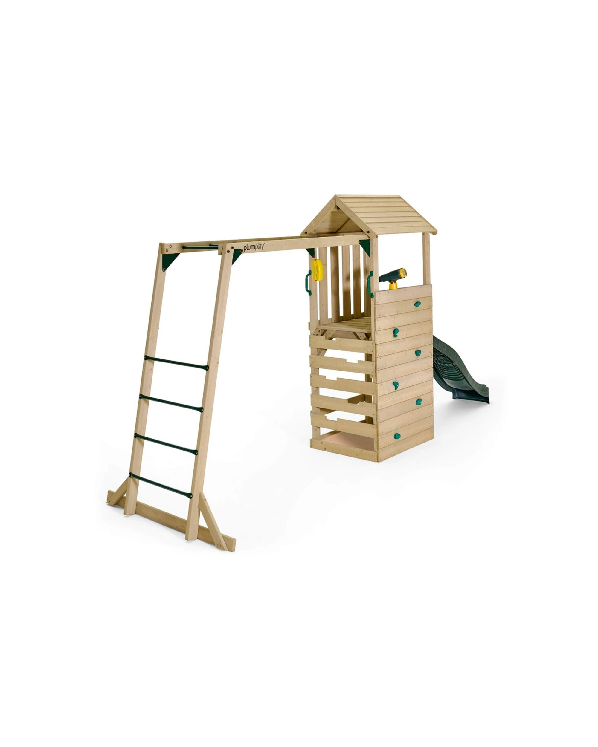 7 Plum Play Au Lookout Tower Playcentre Wooden Playset Monkey Bars Rock Wall - Green, 7 of 9