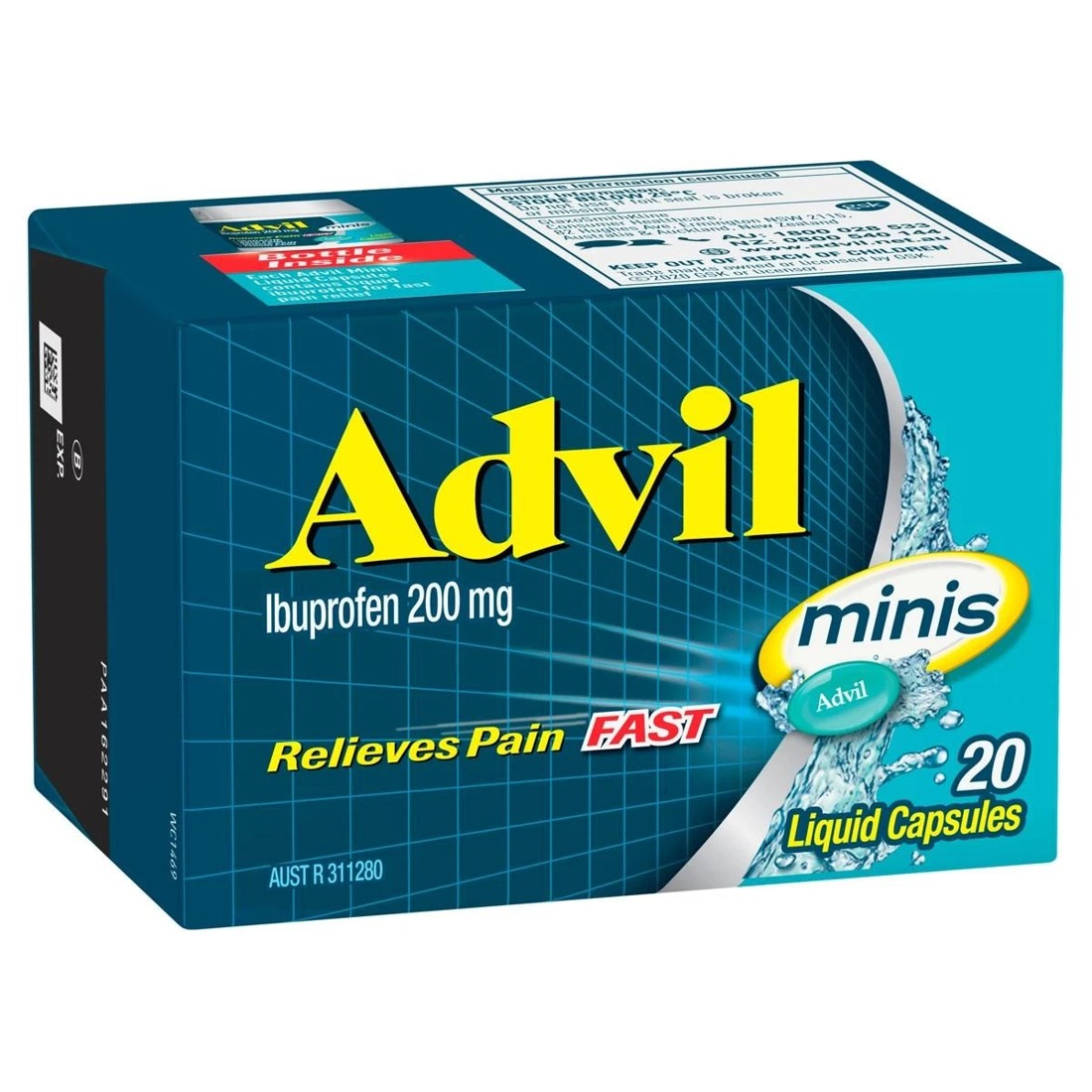 1 20 Pack Advil Ibuprofen 200 mg Minis Liquid Capsules, 1 of 10