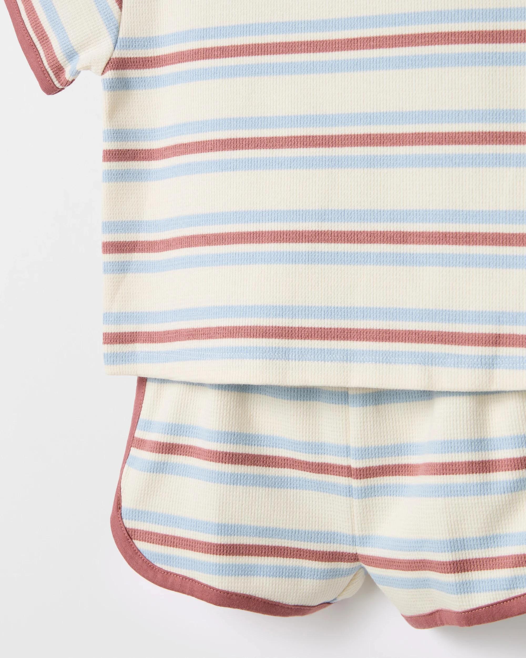 2 Target Organic Cotton Baby Waffle Top and Short 2 Piece Set BROWN, 2 of 4
