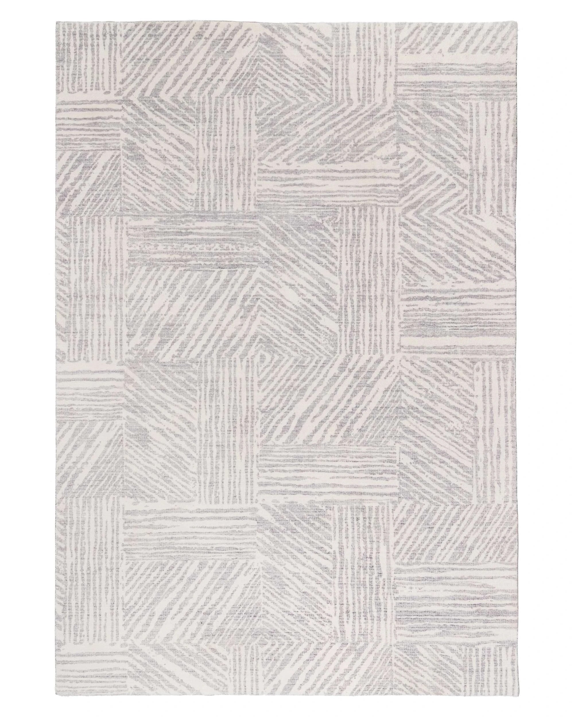 1 Loopsie Obu Geometric Washable Rug-230cm x 160cm - Grey, 1 of 7