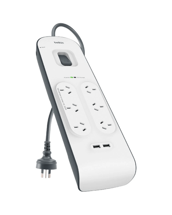 Belkin 6 Outlet Powerboard with 2 USB Ports 2.4A