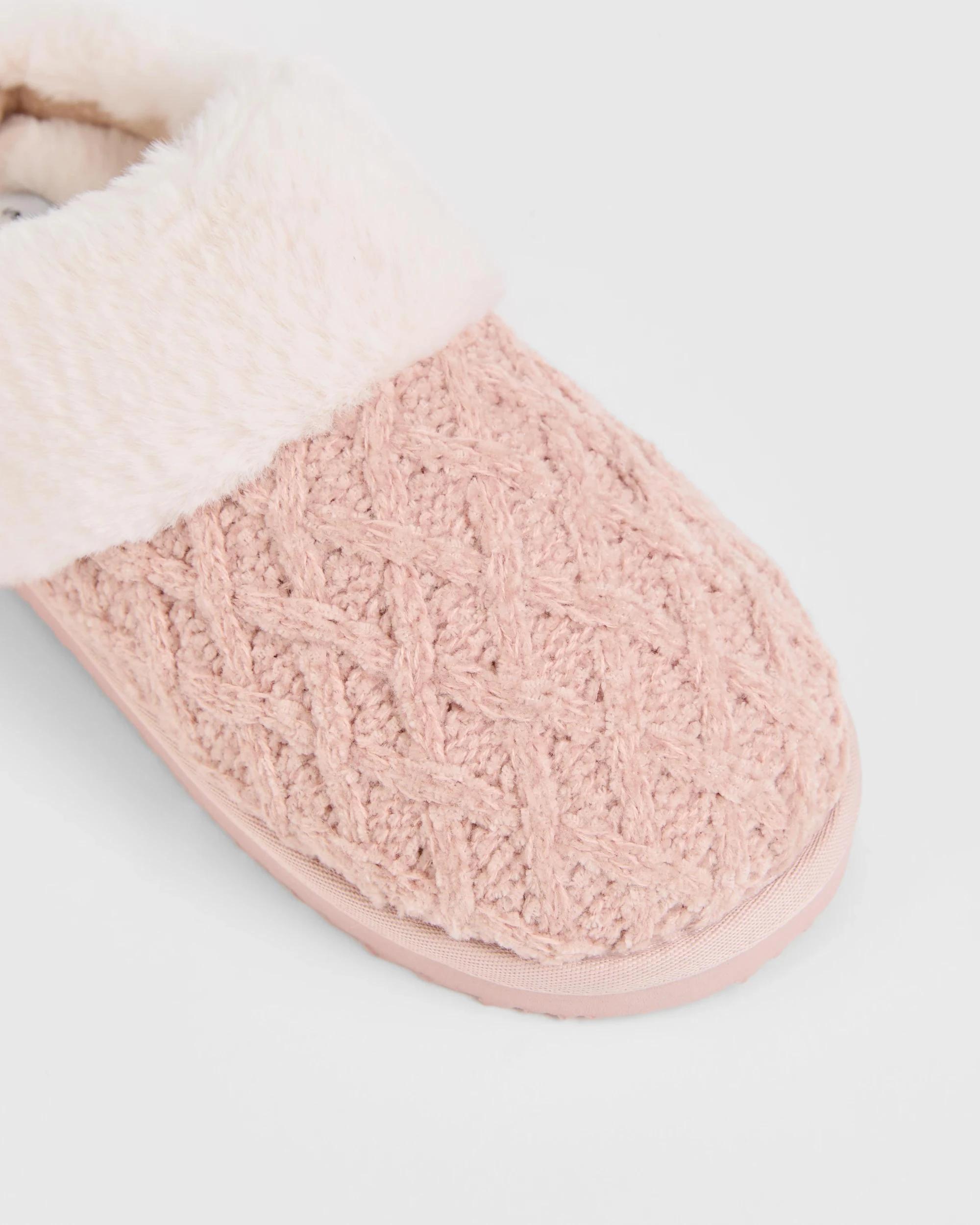 2 Target Womens Knitted Slipper Scuffs PINK, 2 of 2