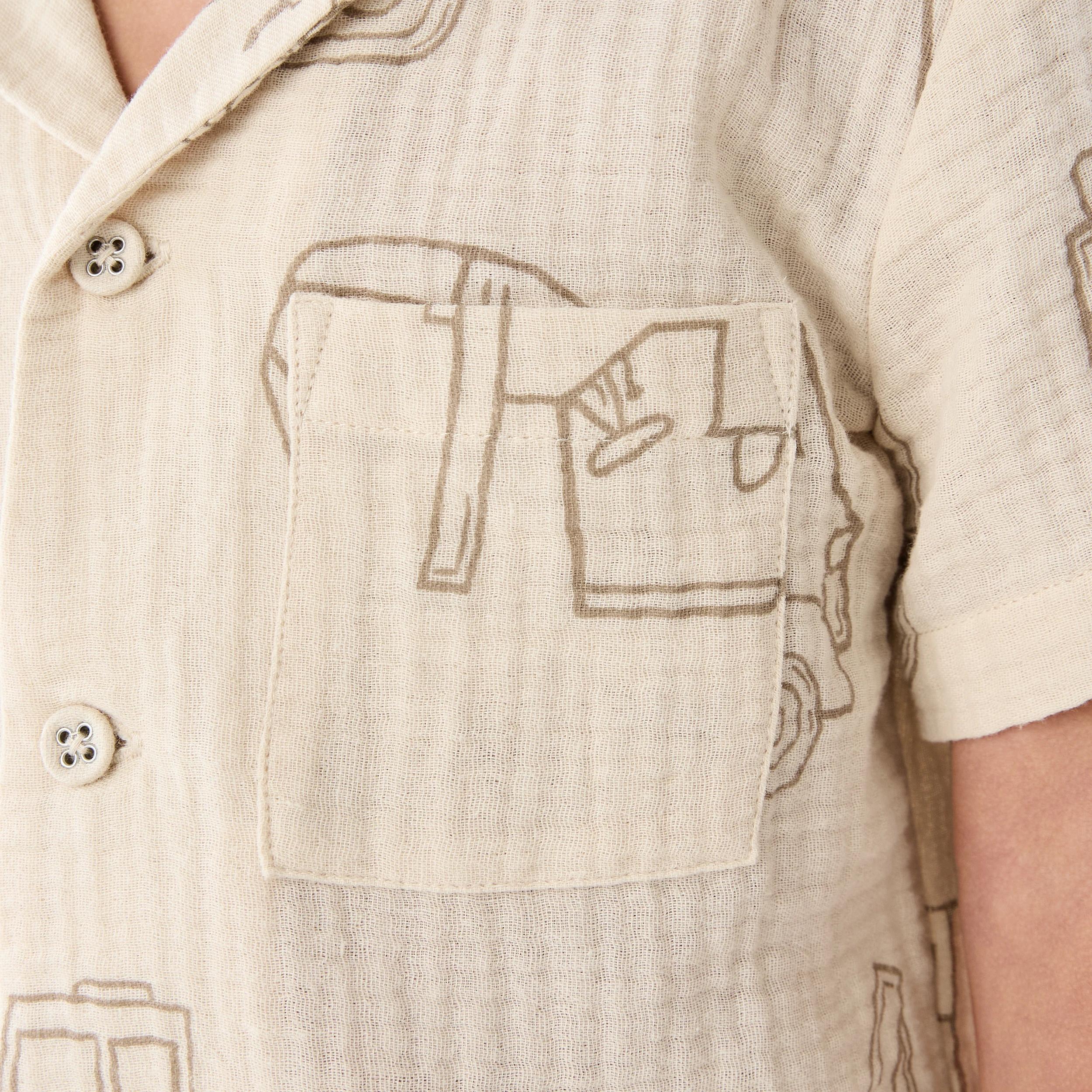 5 Short Sleeve Woven Pyjama Set LINE BUILDERS BRAZILIAN SAND, 5 of 10