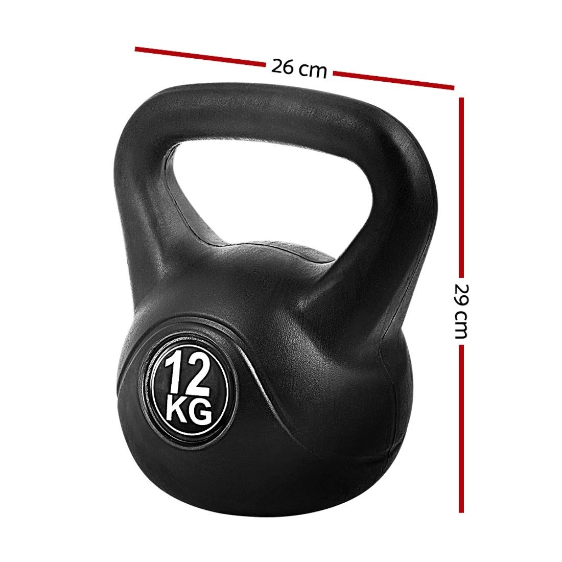 2 Everfit 12kg Kettlebell Set Weight Lifting Bench Dumbbells Kettle Bell Gym Home - Black, 2 of 6