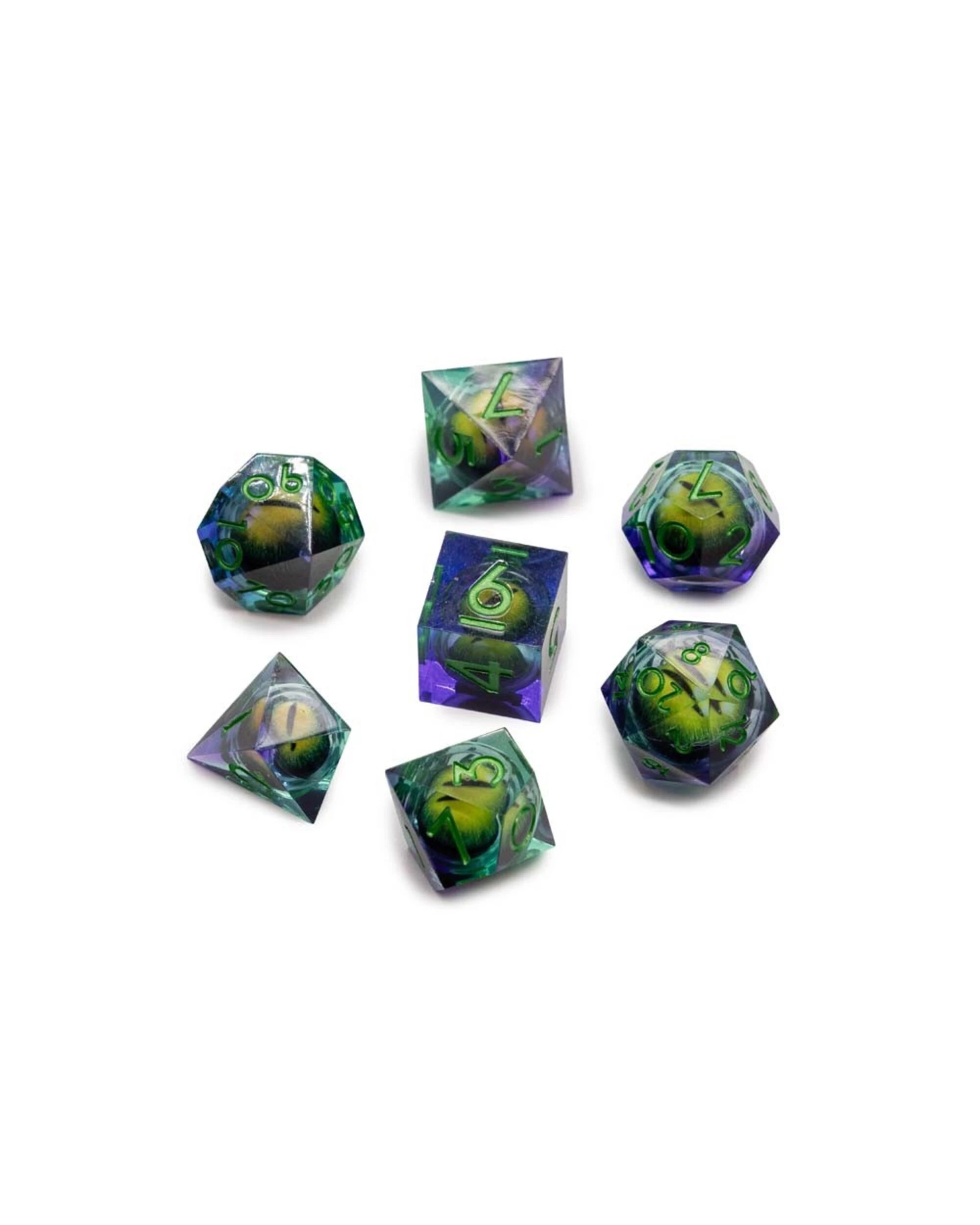 2 Dragon Eye Dice Set with Wood Box - Green, 2 of 4