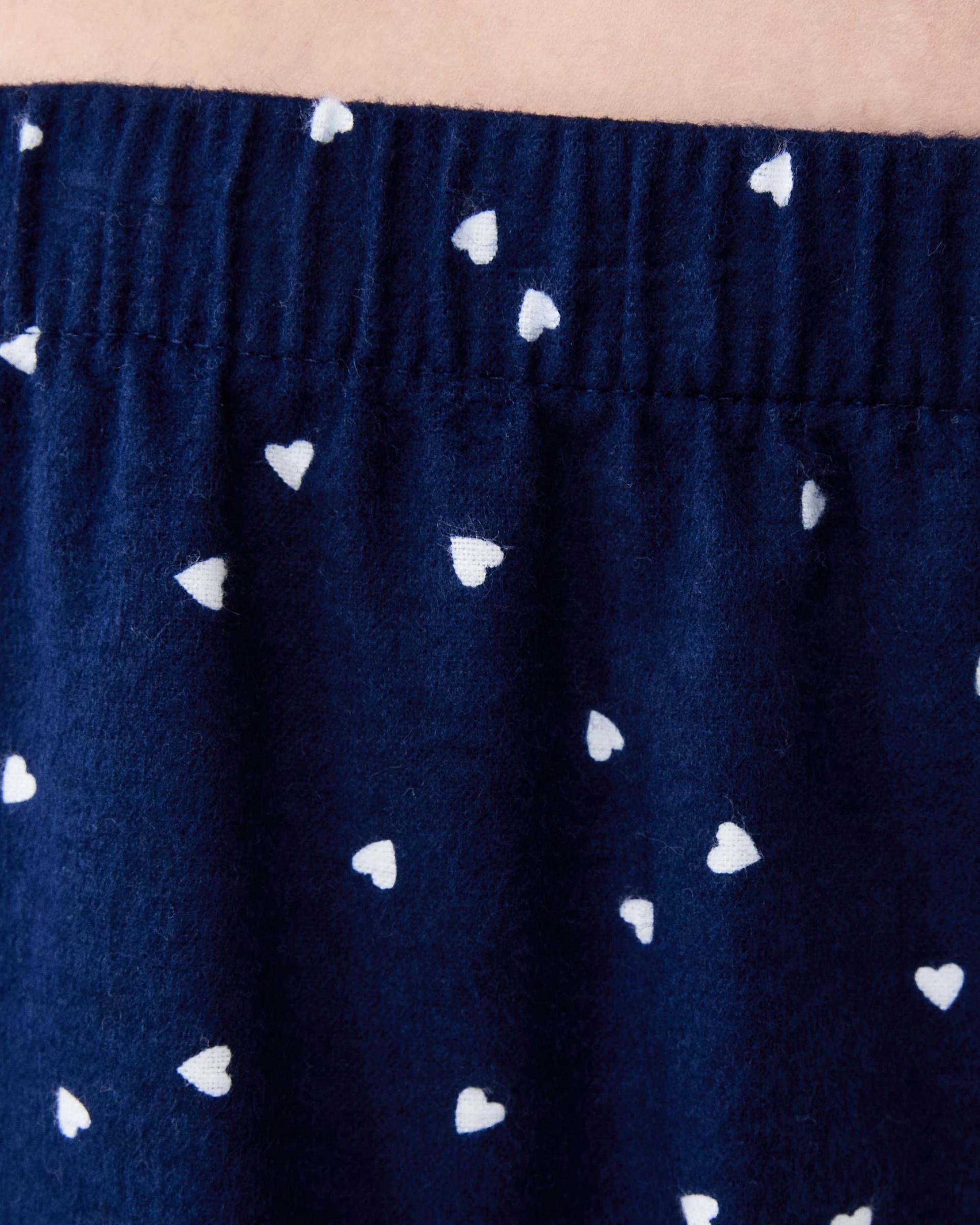 4 Cotton Printed Flannel Pants Nvy Heart, 4 of 4