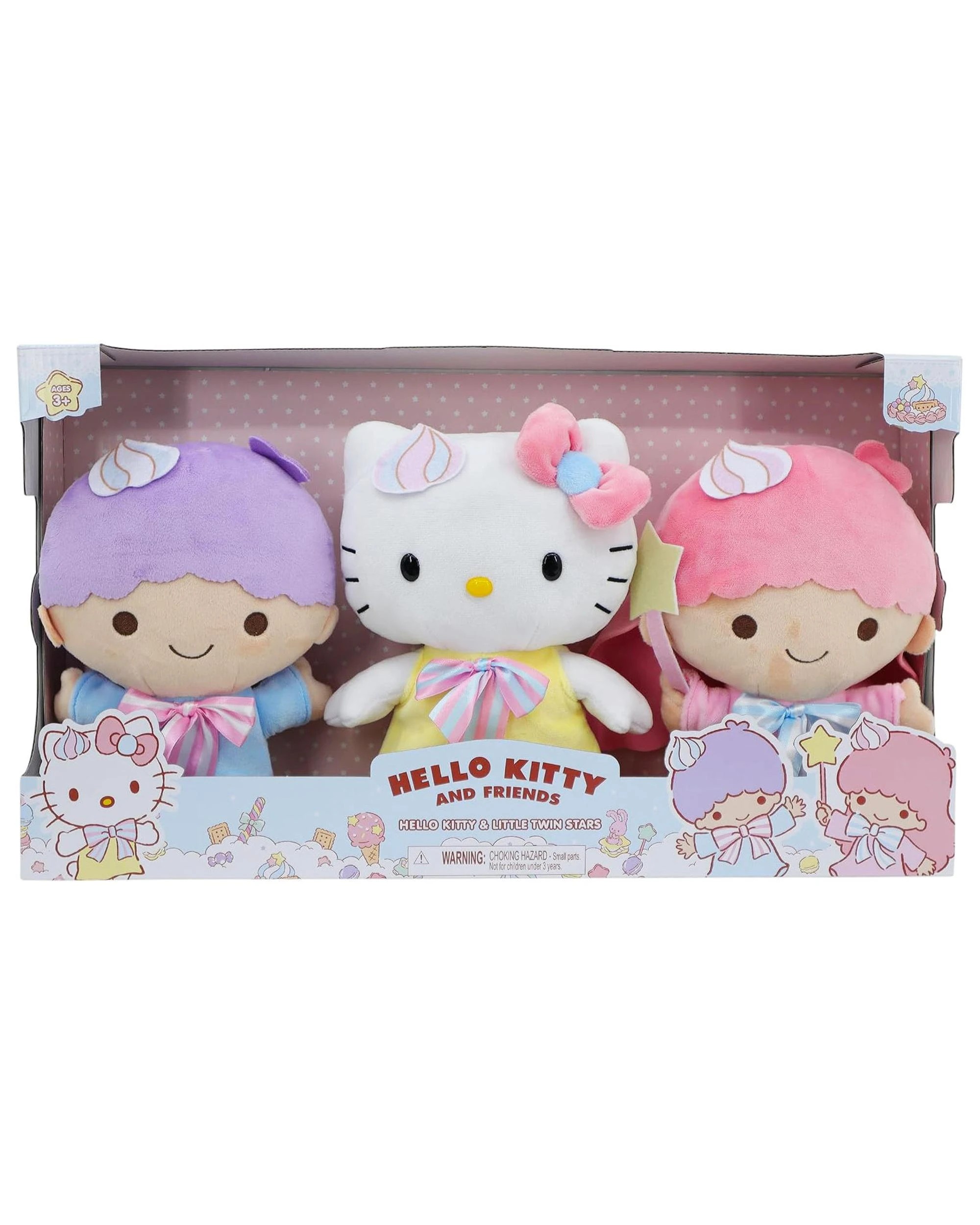 1 Sanrio Hello Kitty and Friends Hello Kitty and Little Twin Stars 10 inch Plush 3 Pack, 1 of 5