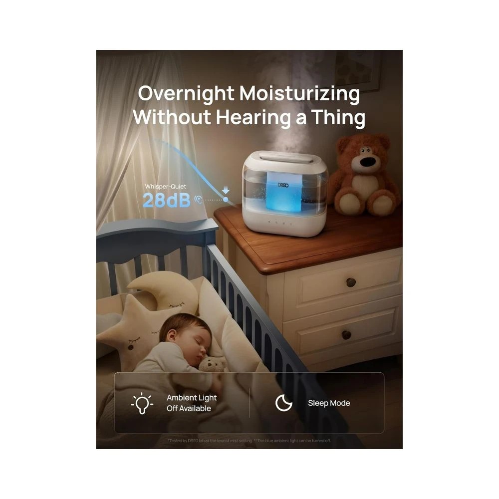 7 DREO Humidifier 311 Cool Mist Humidifier 4L White Quiet Home Bedroom Air Moisture, 7 of 10