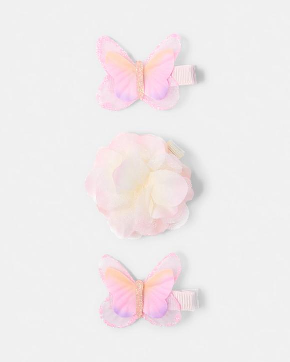 3 Pack Flower and Butterfly Hair Clips