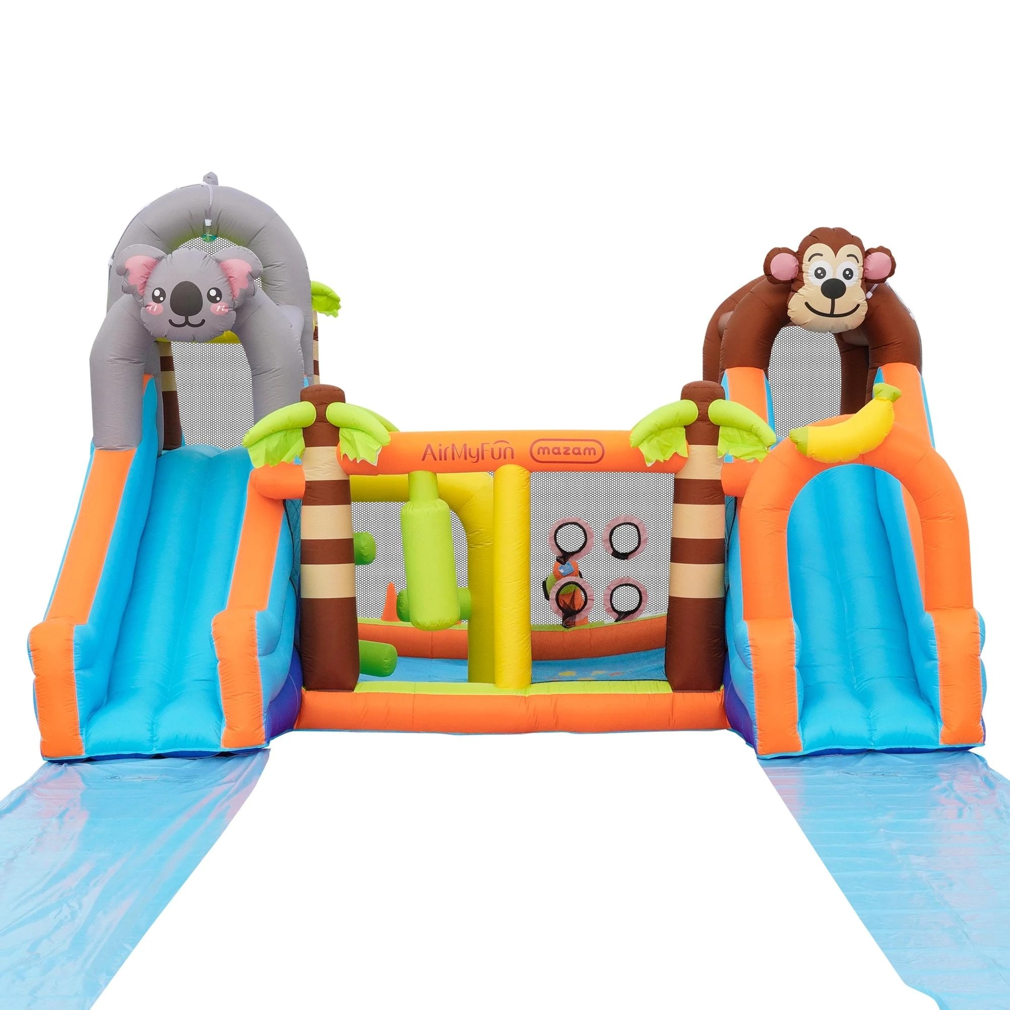 1 Airmyfun Inflatable Castle 12 Play Zones Dual 5m Water Slide Animal Theme
 - Multi, 1 of 10