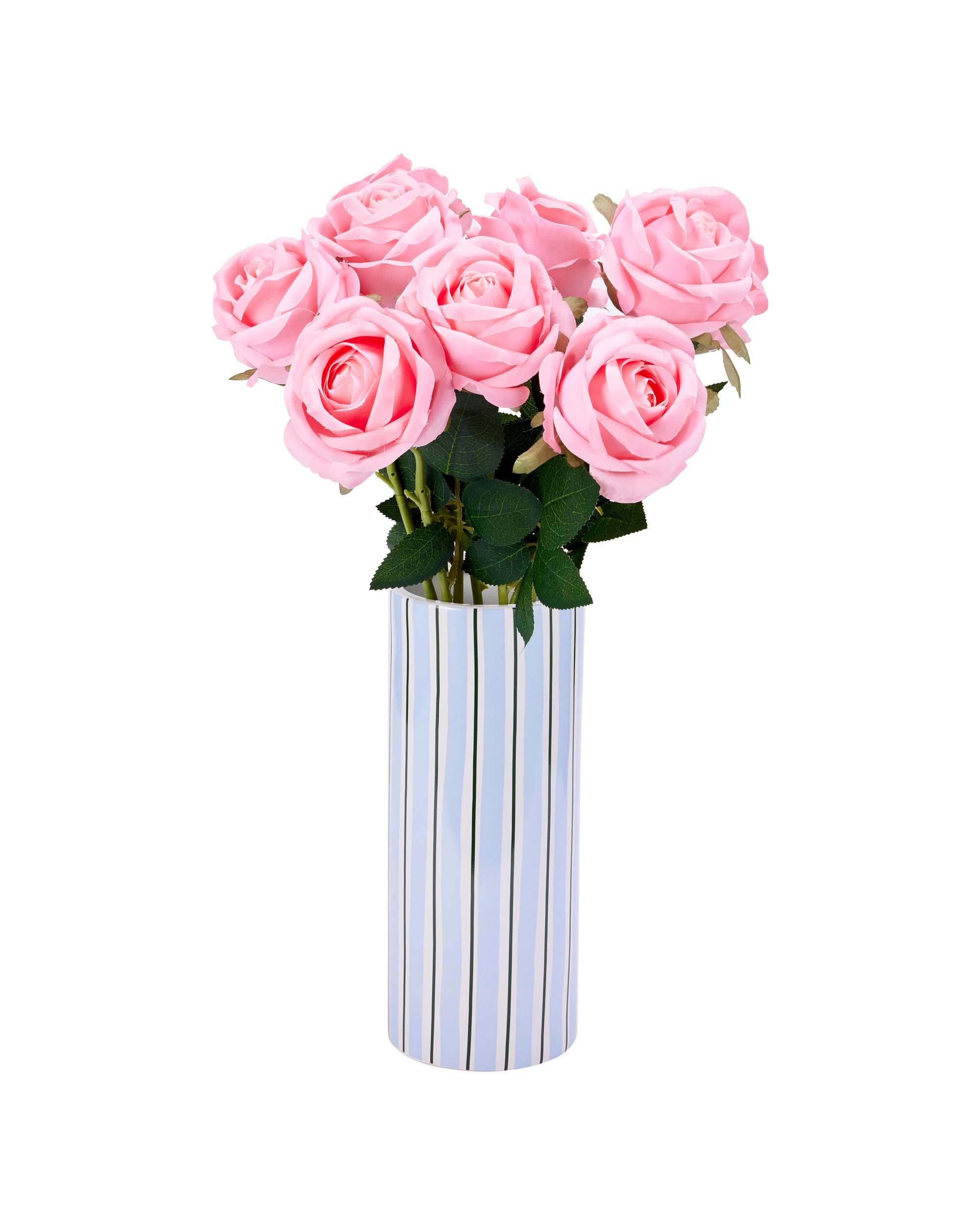 1 Blue Stripe Ceramic Vase, 1 of 5