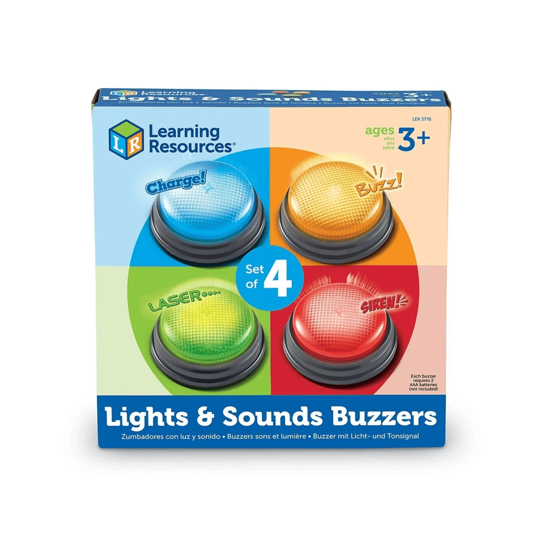 1 Learning Resources Lights and Sound Buzzers 4 Piece Set, 1 of 2
