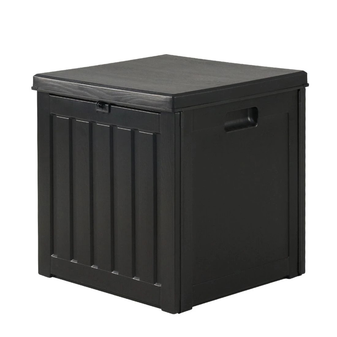 1 Gardeon Outdoor Storage Box 80L Container Lockable Garden Toy Tool Shed - Black, 1 of 7