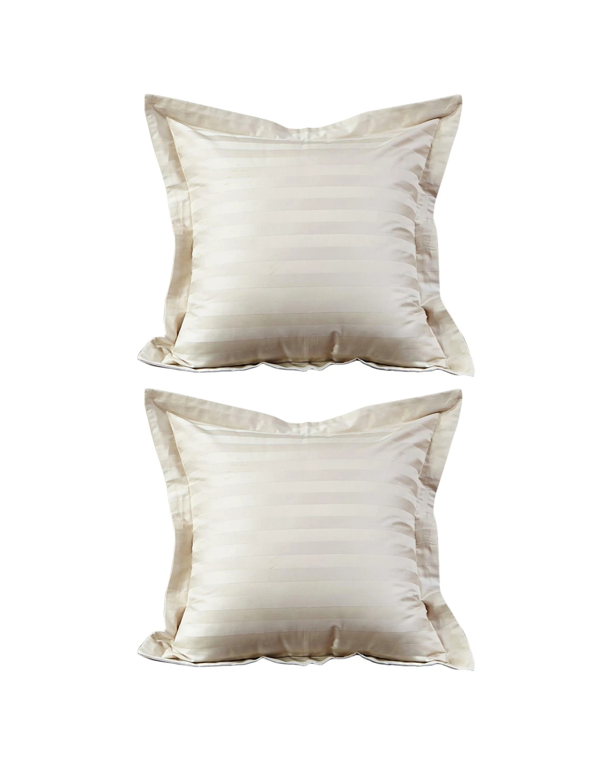 1 Cotton More 2pc European Pillow Cushion Covers 100% Cotton 500TC - Beige, 1 of 3