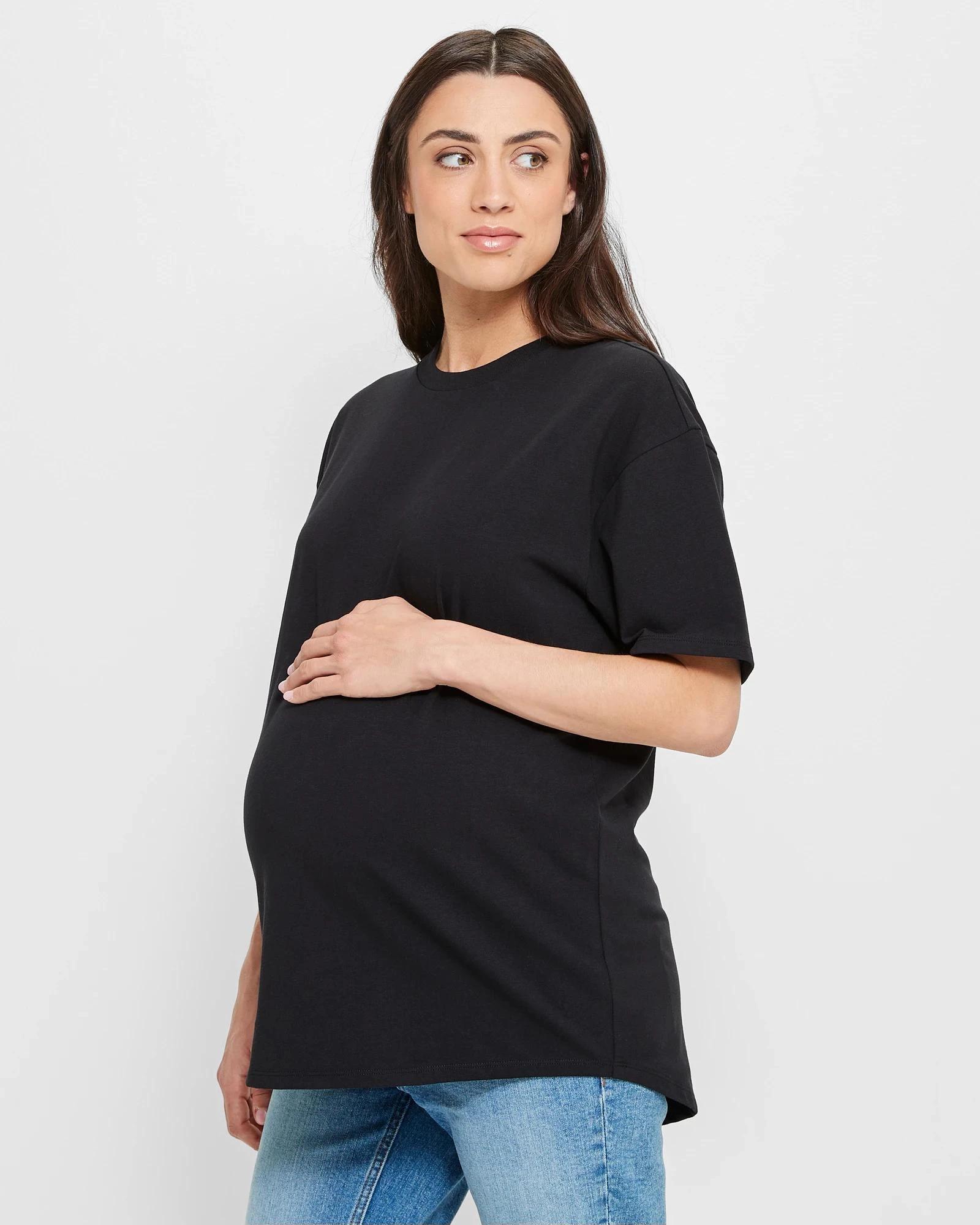 3 Target Maternity Australian Cotton Crew Neck T-Shirt BLACK, 3 of 5