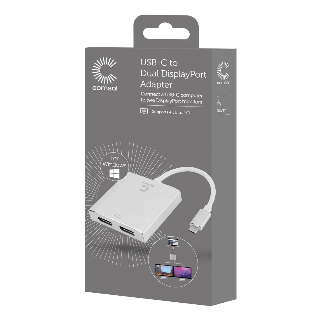 3 Comsol USB-C to Dual DisplayPort 4K Adapter, 3 of 3