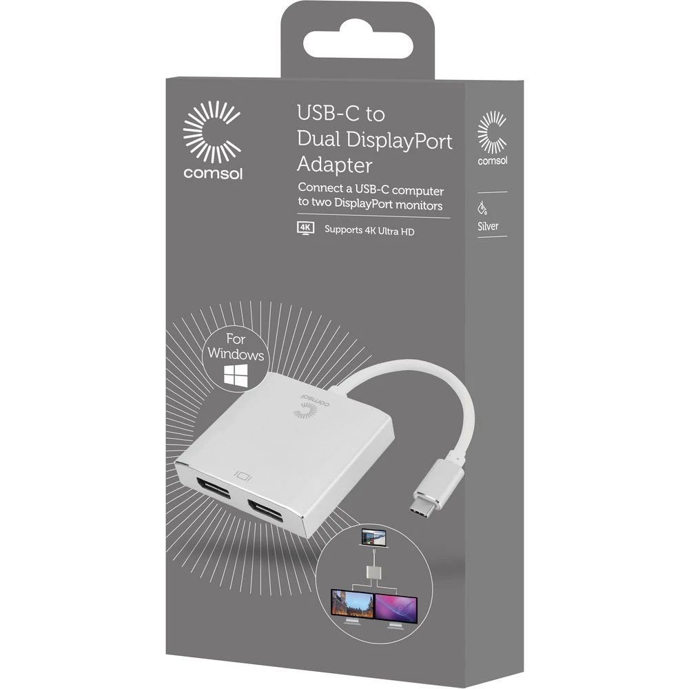 3 Comsol USB-C to Dual DisplayPort 4K Adapter, 3 of 3