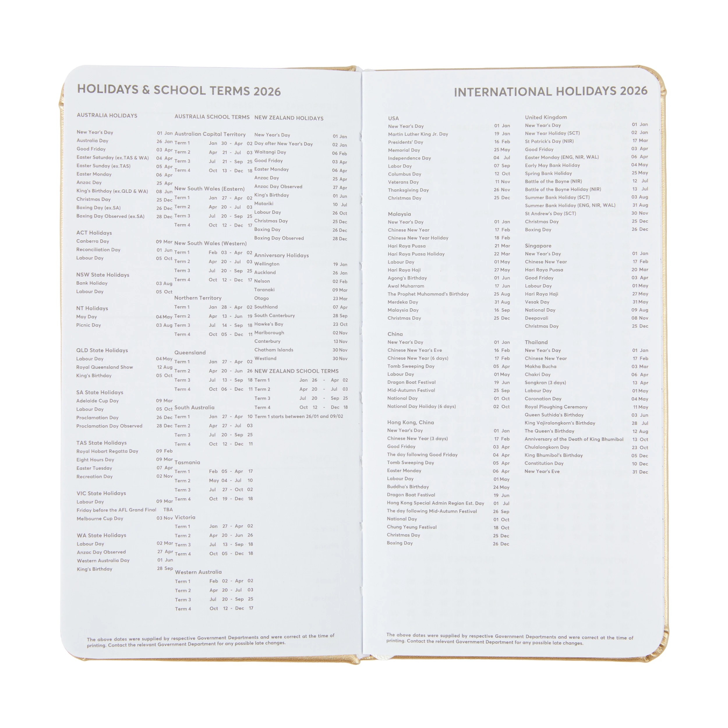 3 2026 Slim Weekly Diary - Brown, 3 of 9