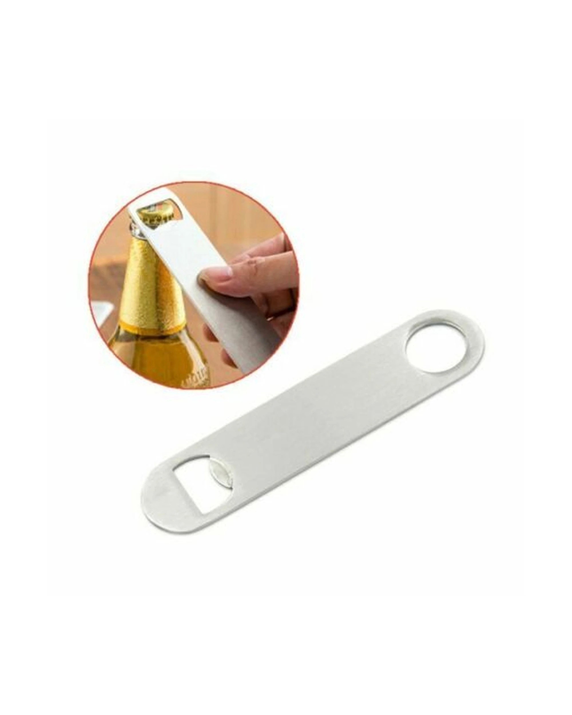 3 Bartender Stainless Steel Bar Blade Bottle Opener High Quality Durable Tool - Silver, 3 of 3
