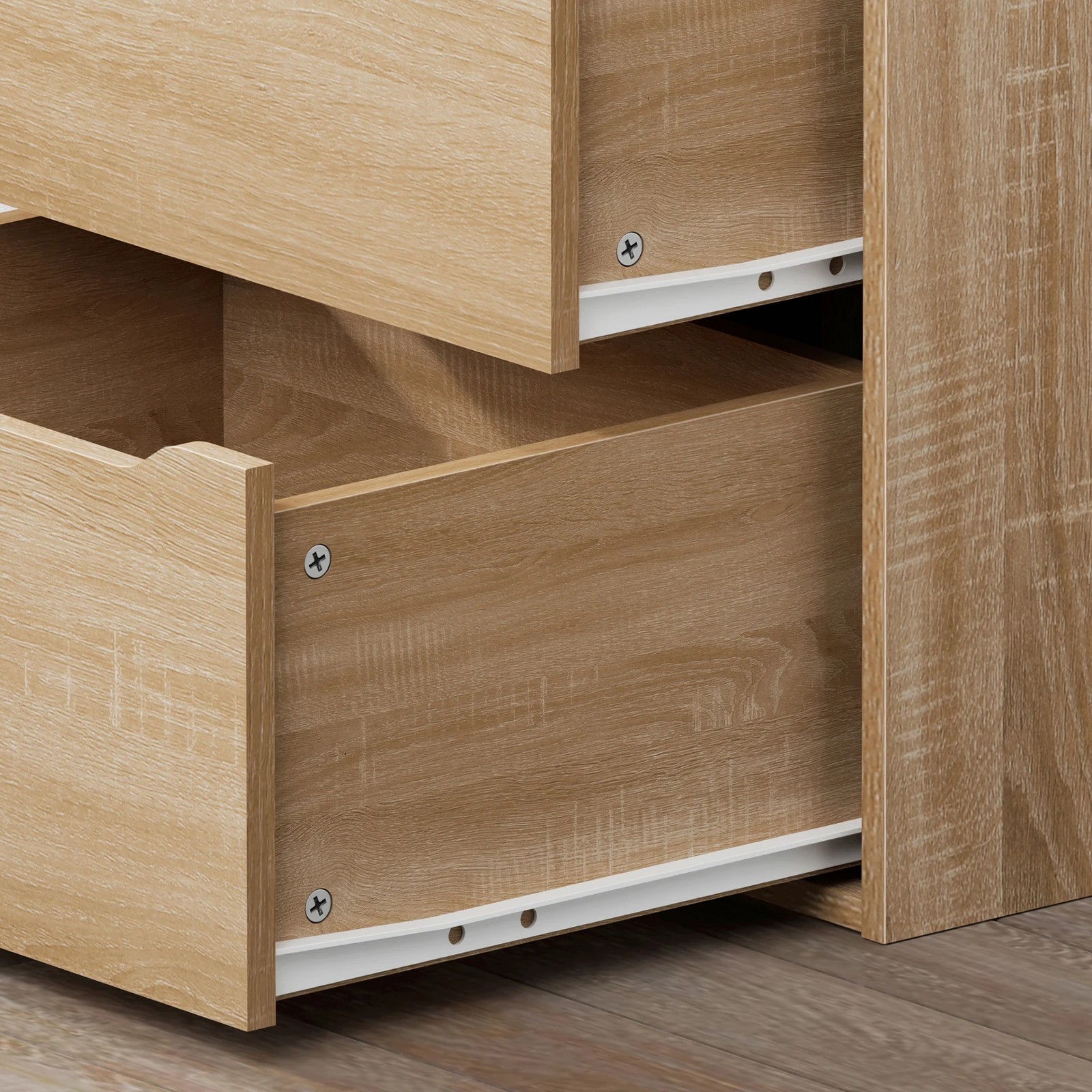 5 Alfordson Chest of 7 Drawers Office Storage Cabinet Tallboy Bedroom - Oak, 5 of 10