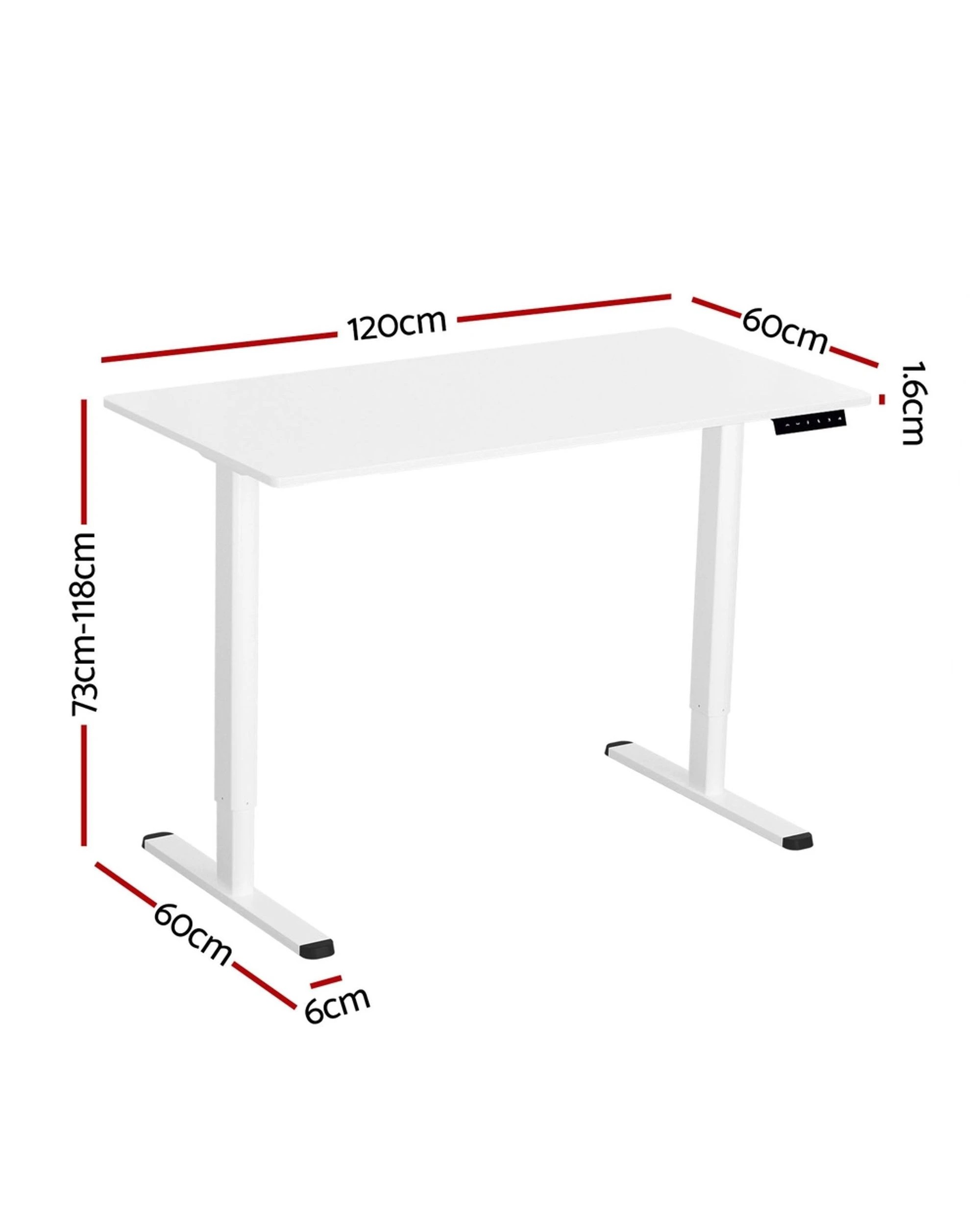 2 Artiss Electric Standing Desk Sit Stand Desks 120CM - White, 2 of 7
