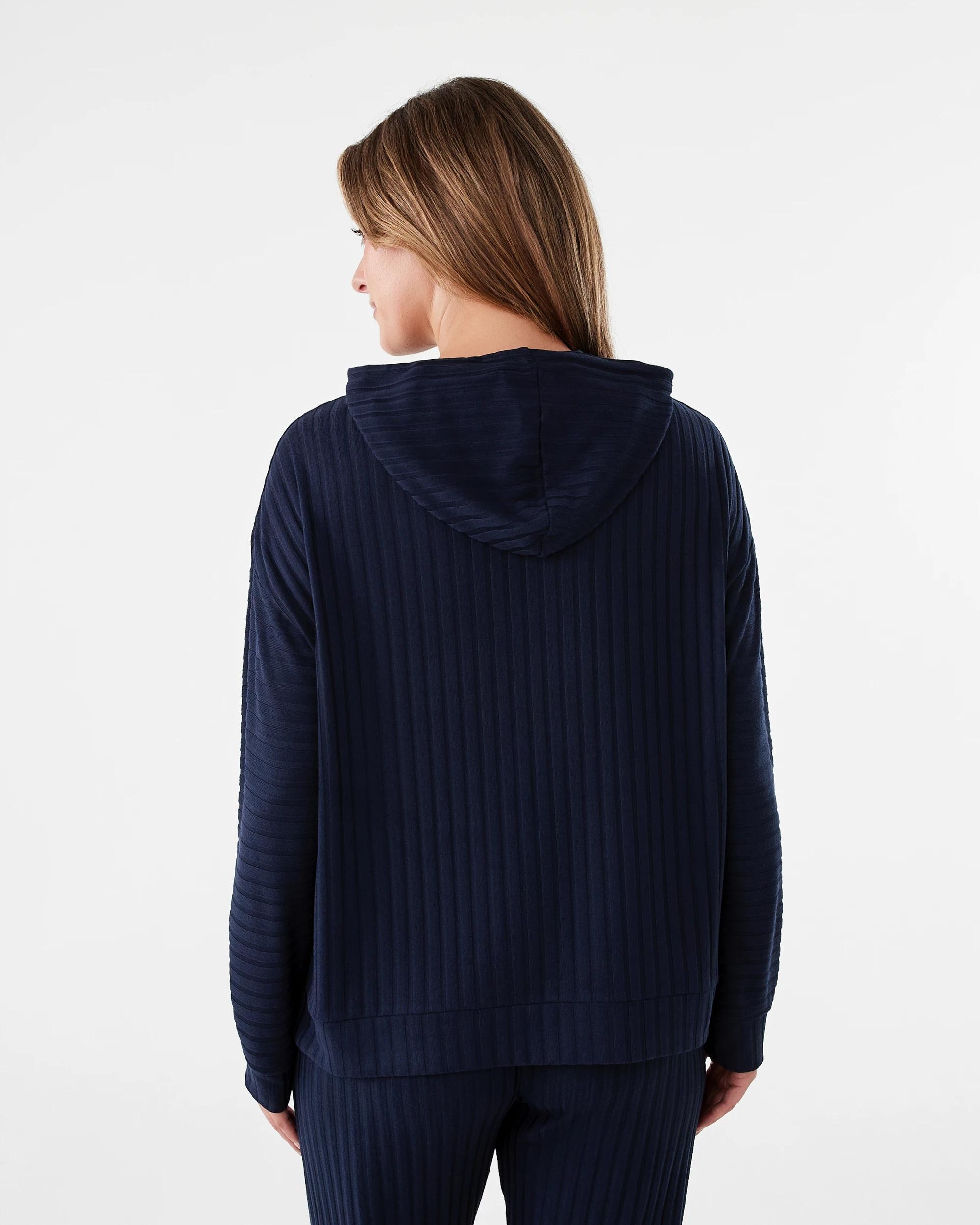 3 Long Sleeve Hooded Lounge Top Navy Blaze, 3 of 8